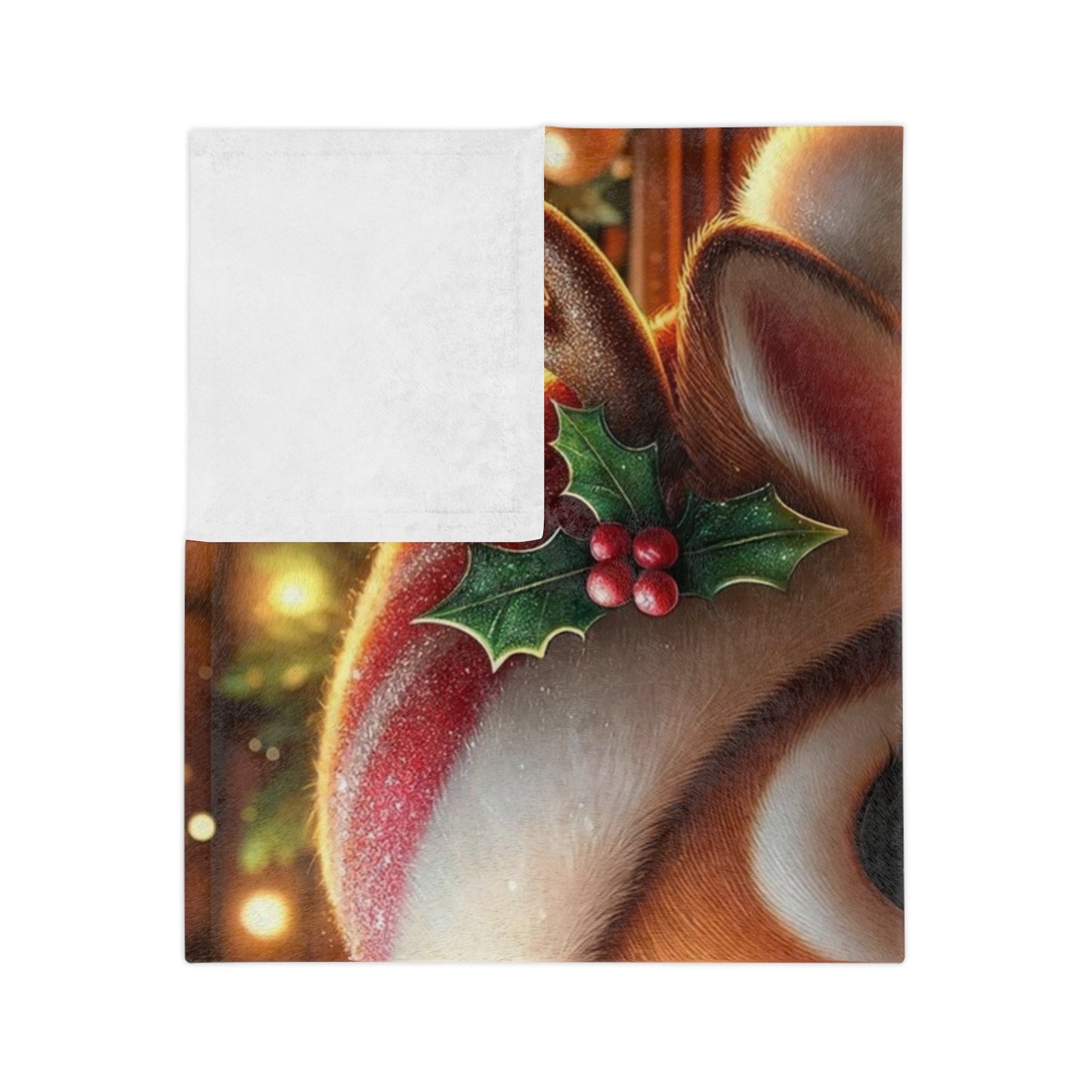 Cozy Reindeer with Hot Cocoa Velveteen Blanket