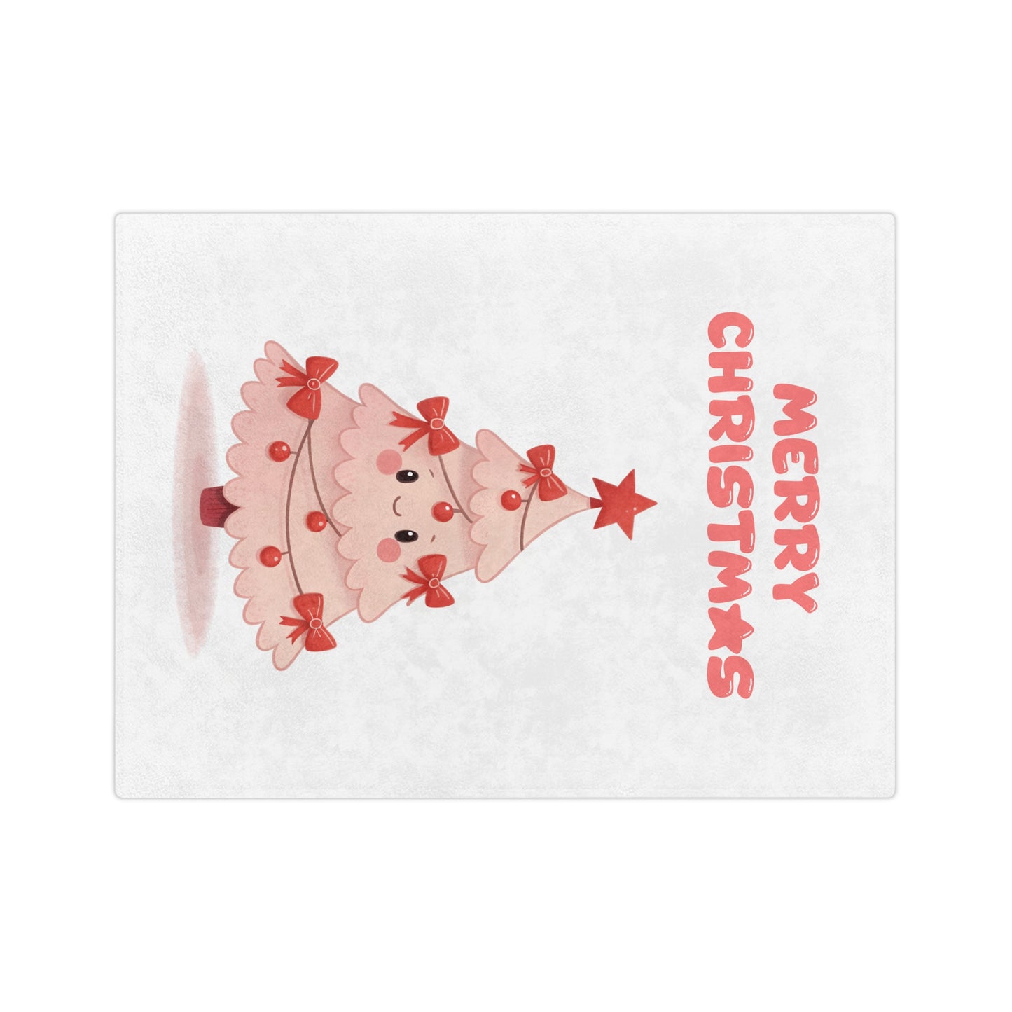 Cute Pink Christmas Tree Velveteen Blanket Throw