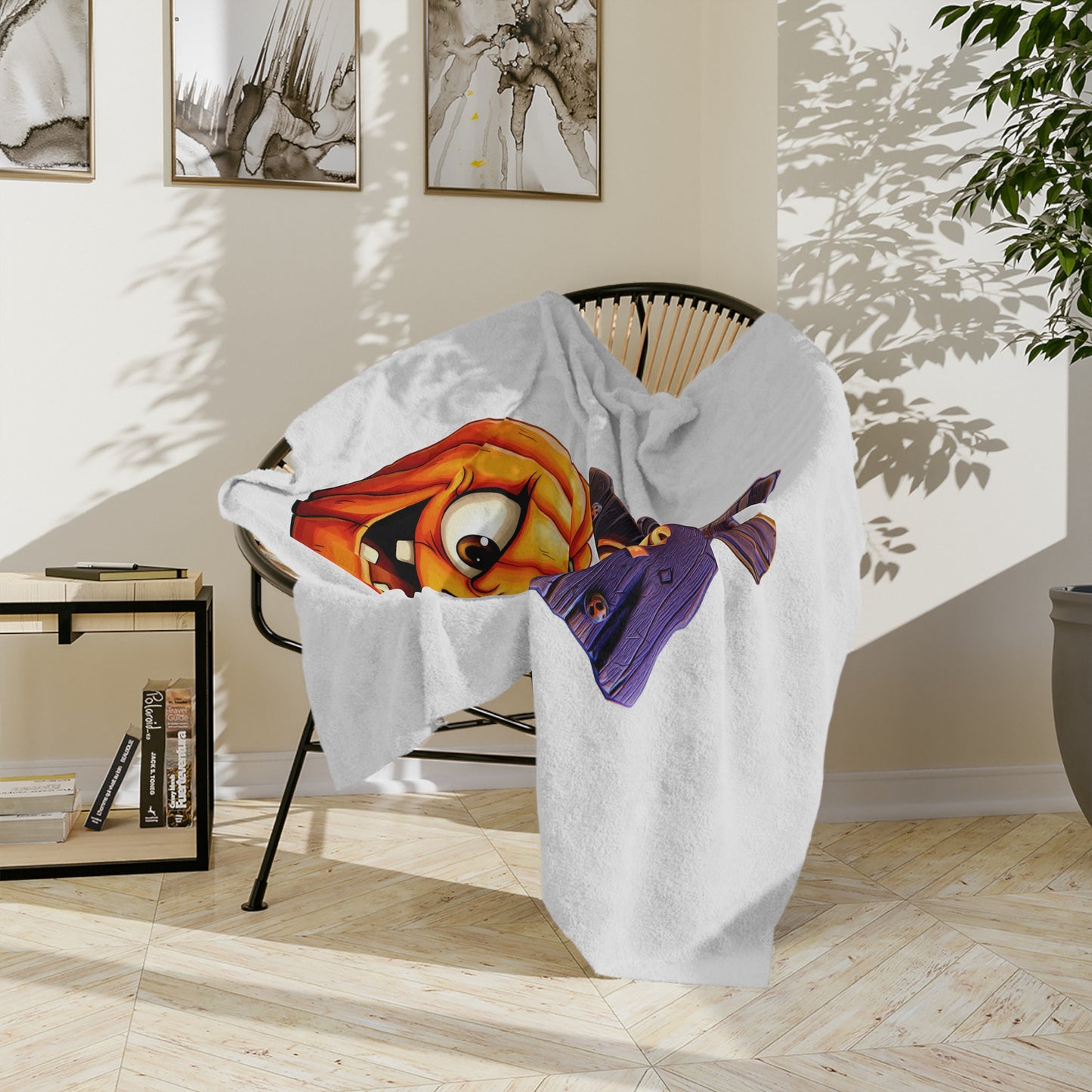 Happy Halloween Jack-o'-Lantern Sign Plush Blanket