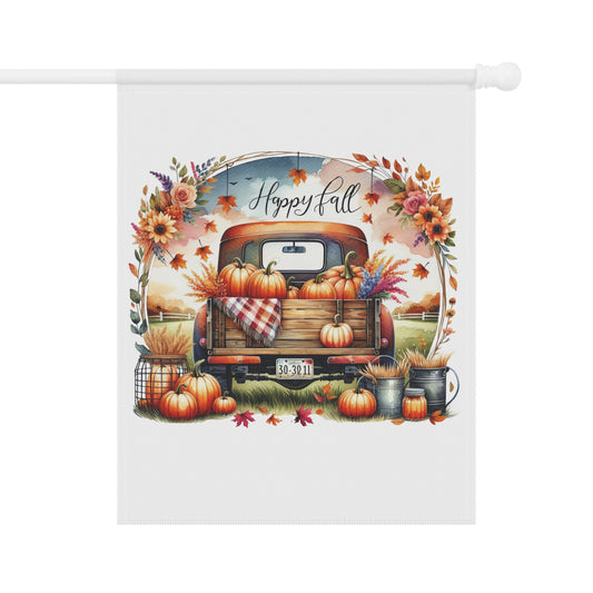 "Happy Fall" Vintage Truck & Pumpkin Garden Flag