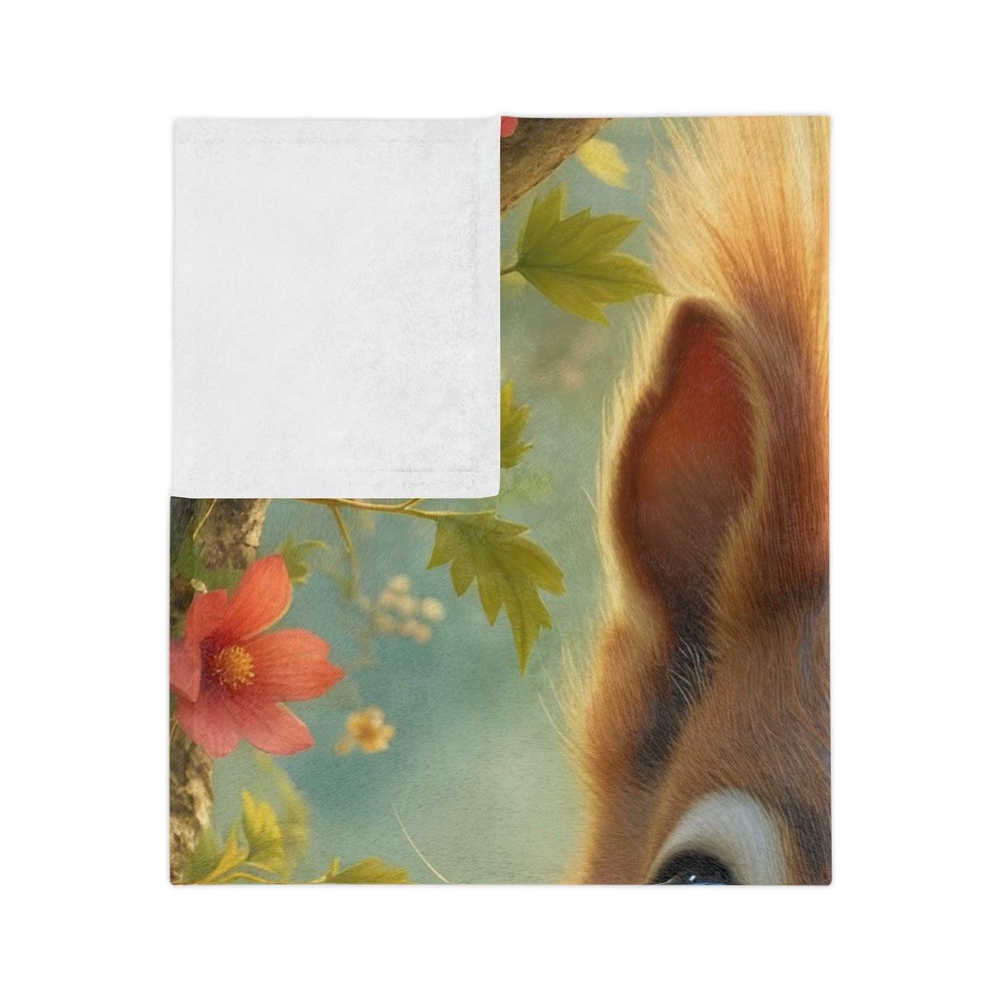 Adorable Baby Squirrel Velveteen Blanket