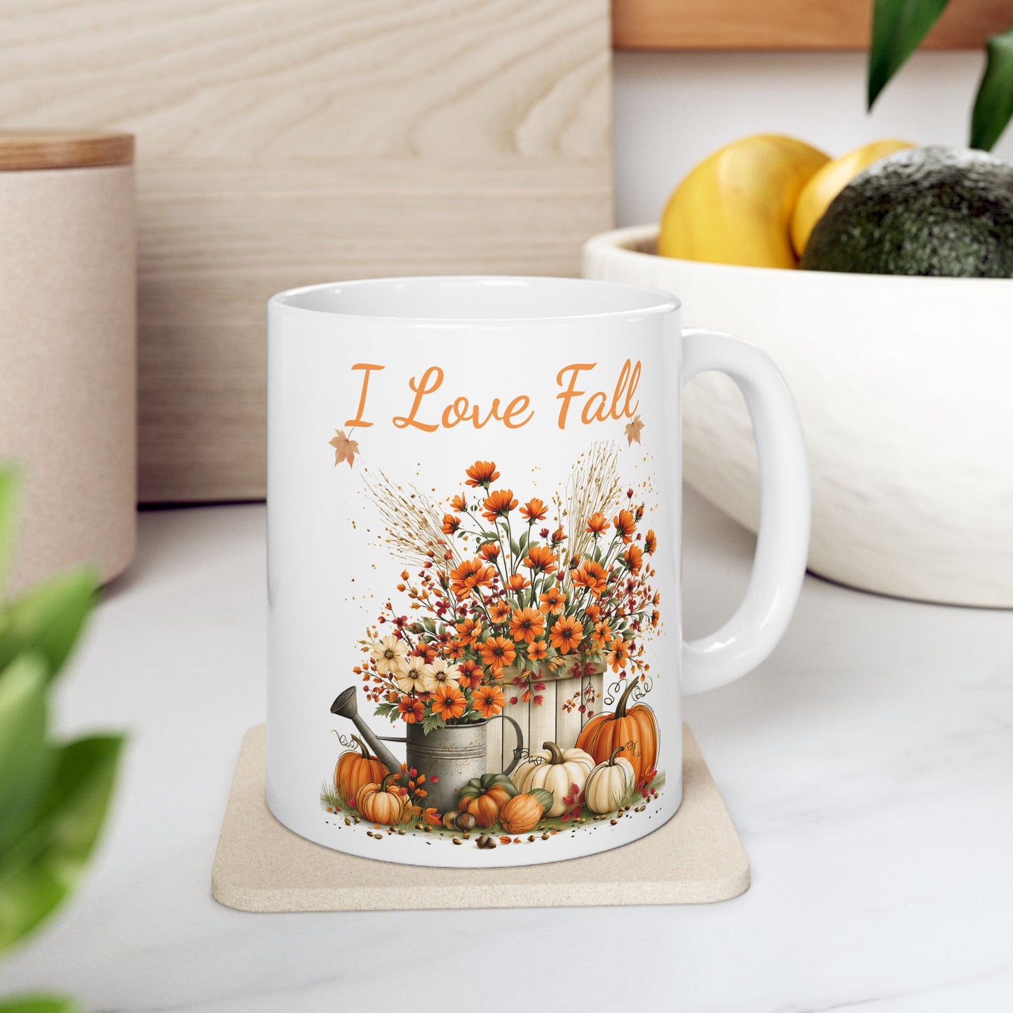 Fall Floral Harvest Ceramic Mug