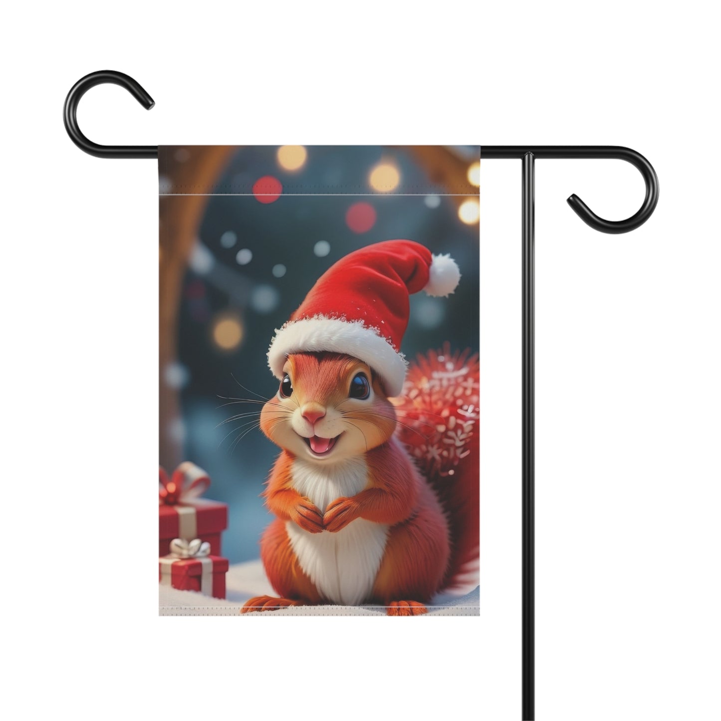 Cute Squirrel Christmas Garden Flag