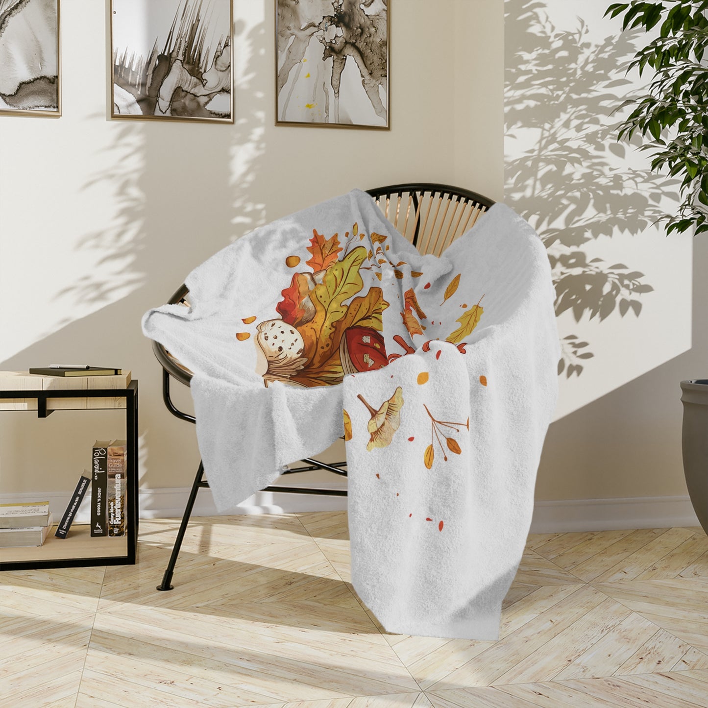 Happy Autumn Lightweight Velveteen Blanket