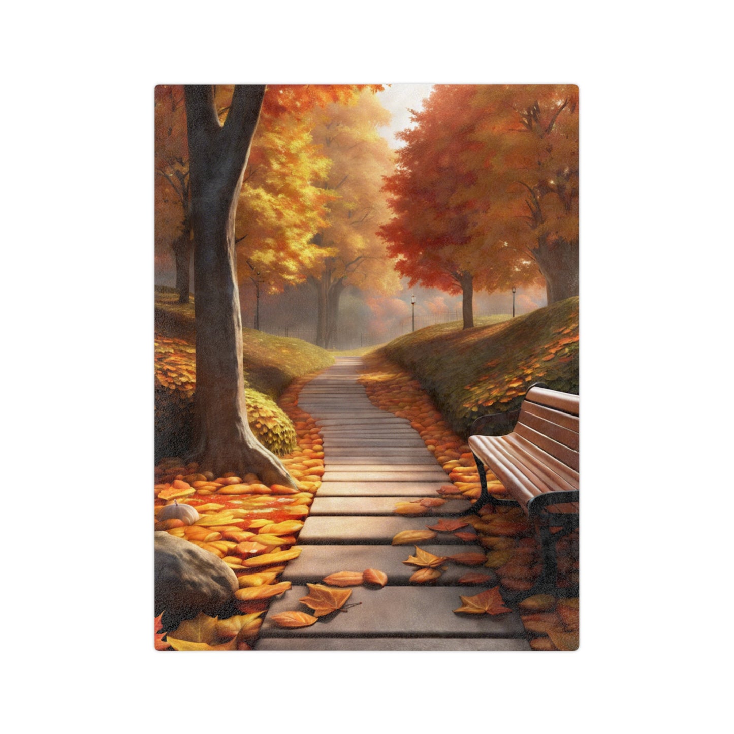Autumn In The Park Velveteen Blanket