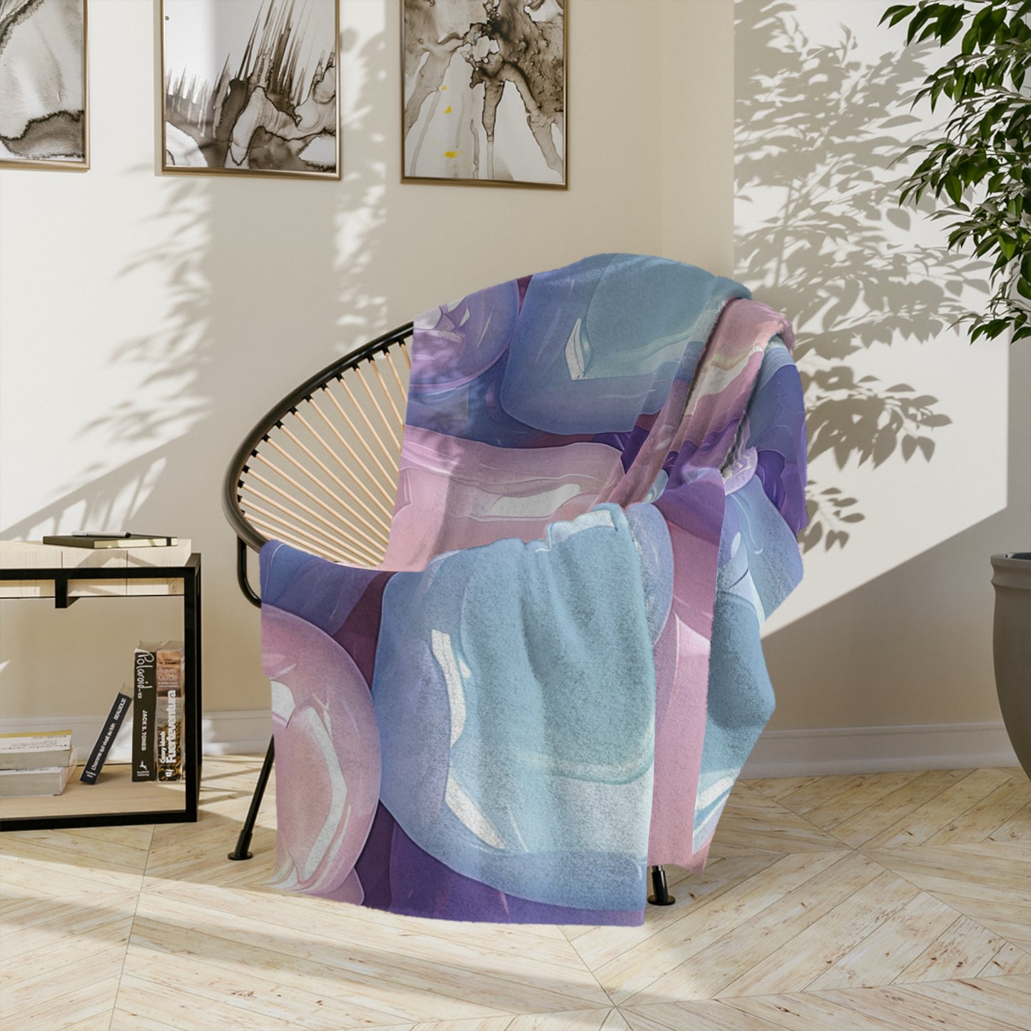 Glossy Pastel Candy Hearts Velveteen Blanket