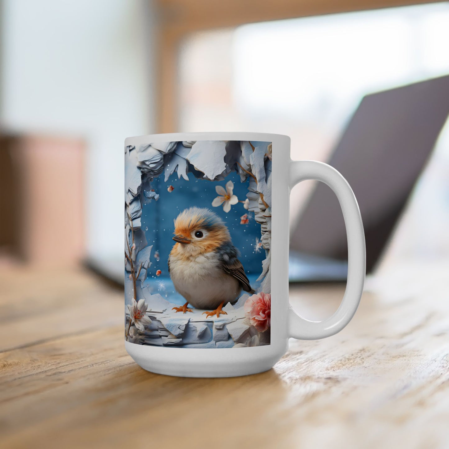 Adorable 3-D Winter Bird Coffee Mug
