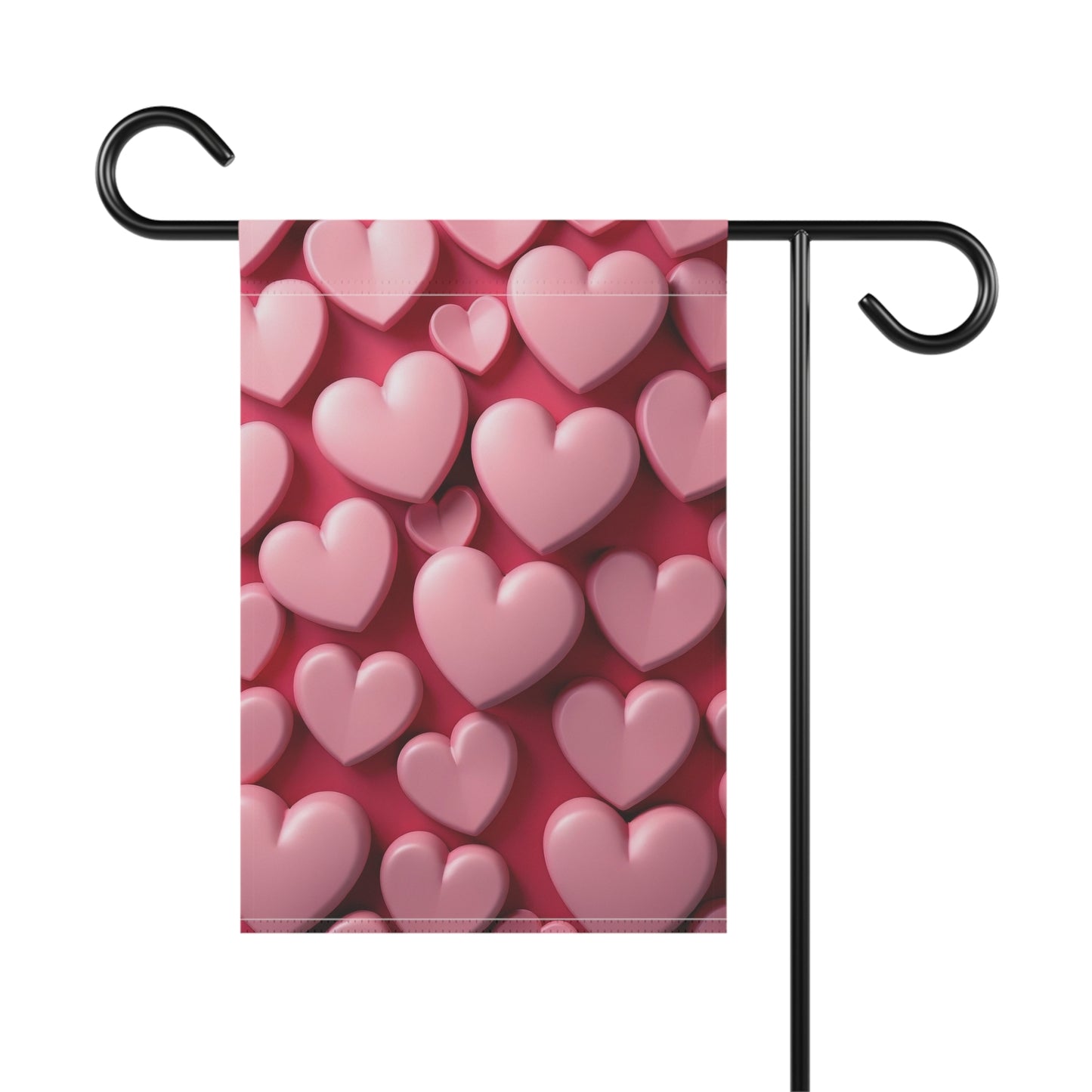 Pink Hearts Valentine Garden Flag