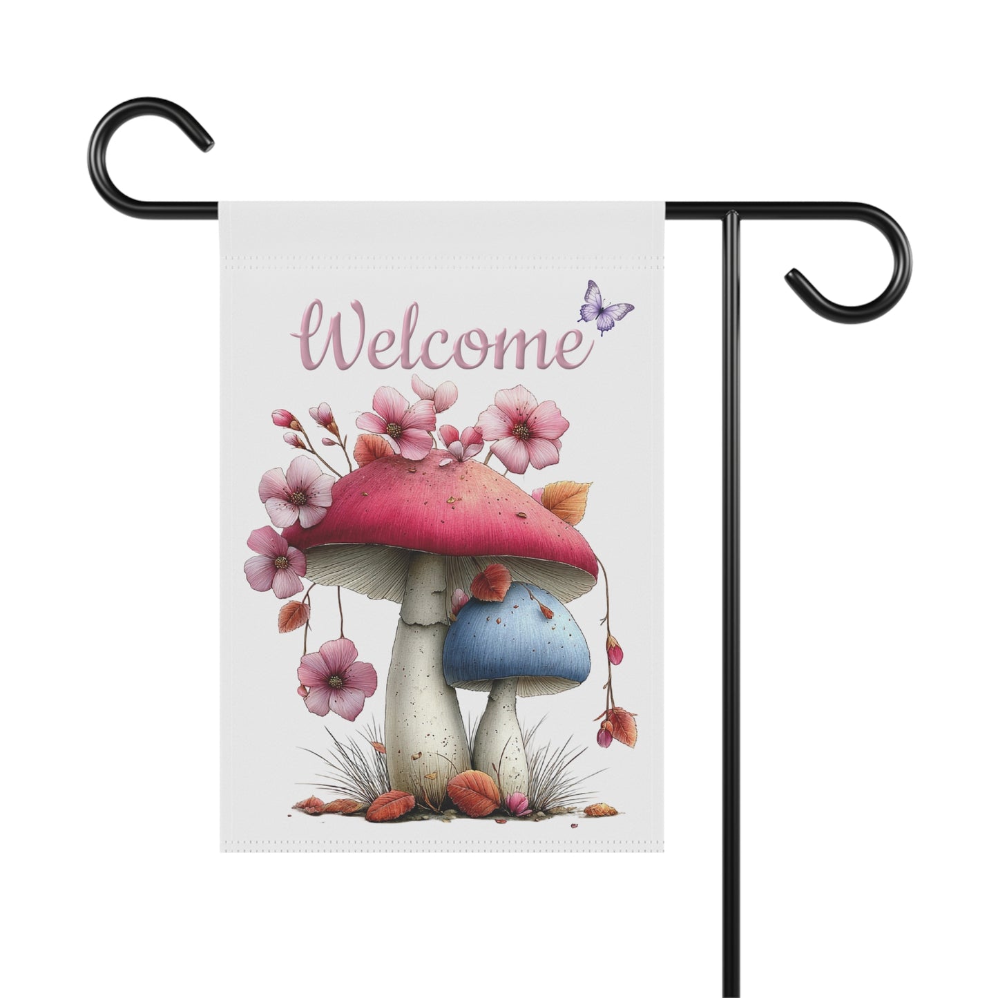Cute Mushroom Garden Flag