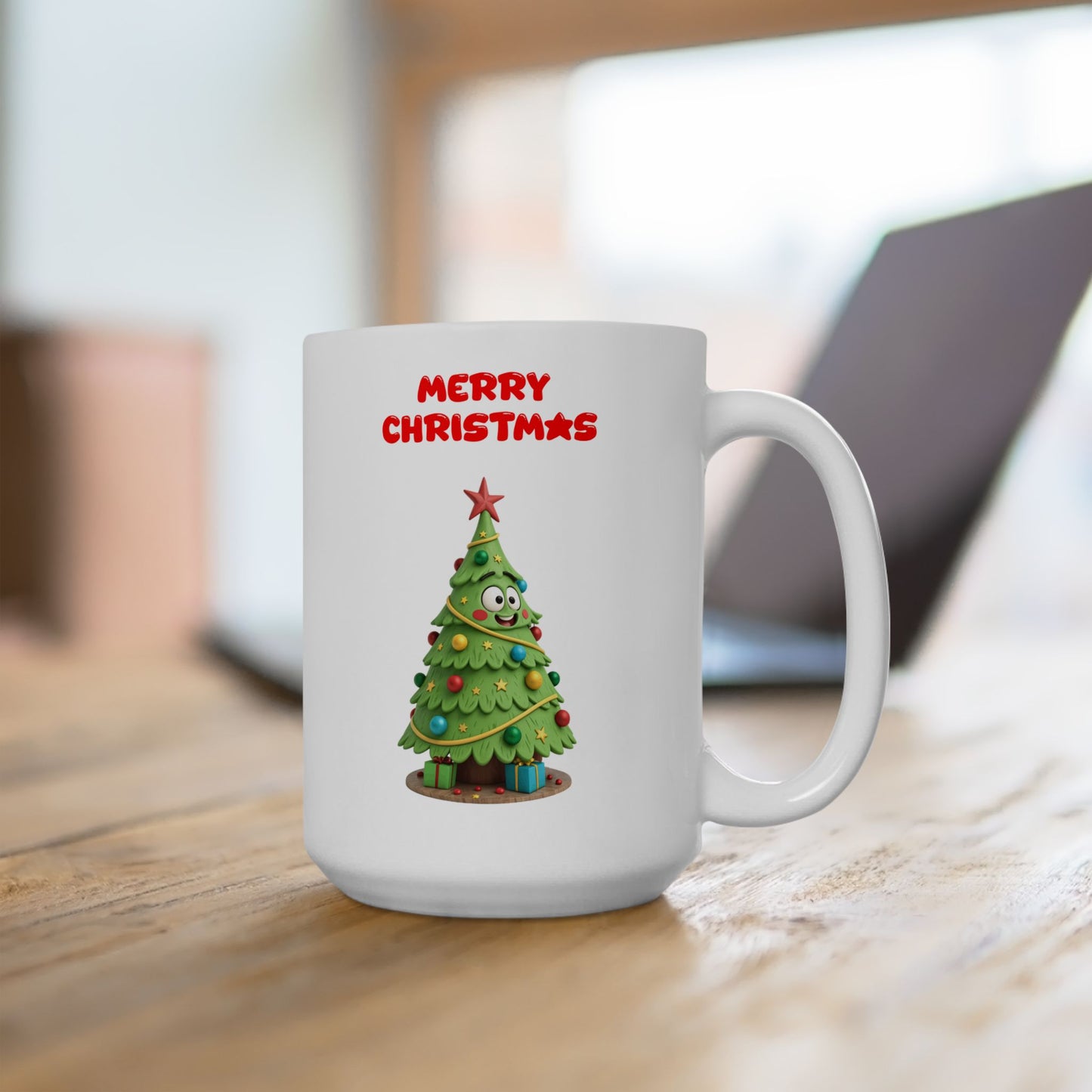 Merry Christmas Cartoon Tree Coffee Mug