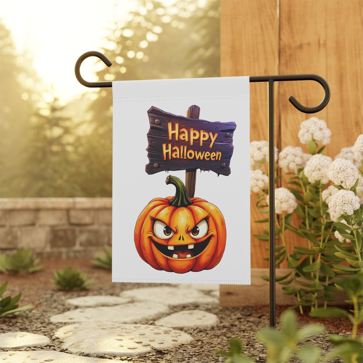 Grinning Jack-O-Lantern Garden Flag