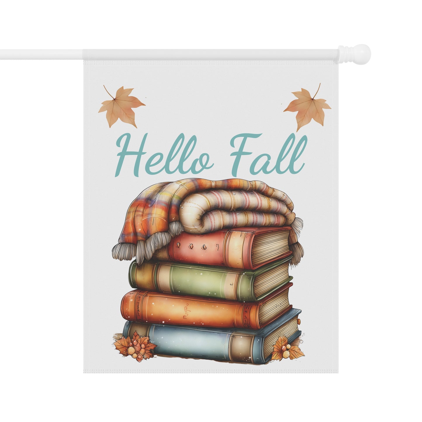 Cozy Book Stack Garden Flag