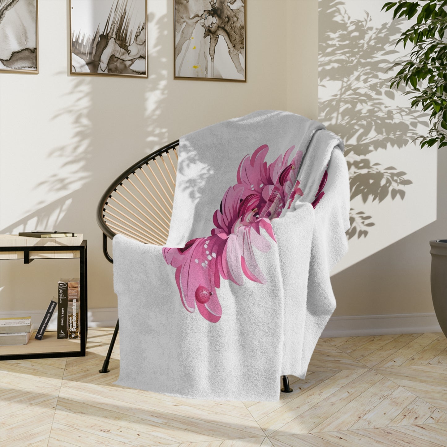 Pink Christmas Tree Velveteen Blanket