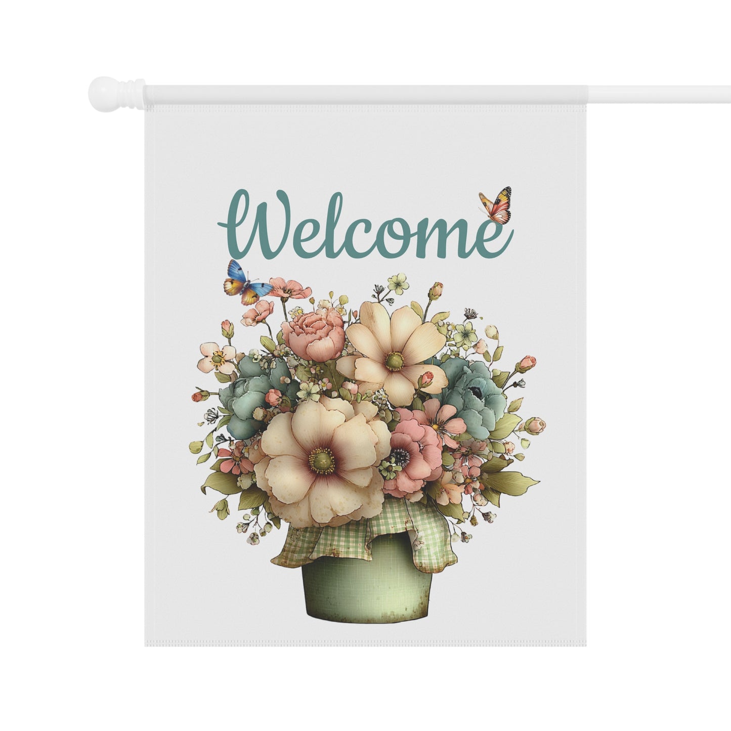 Welcome Wildflower Pot Garden Flag