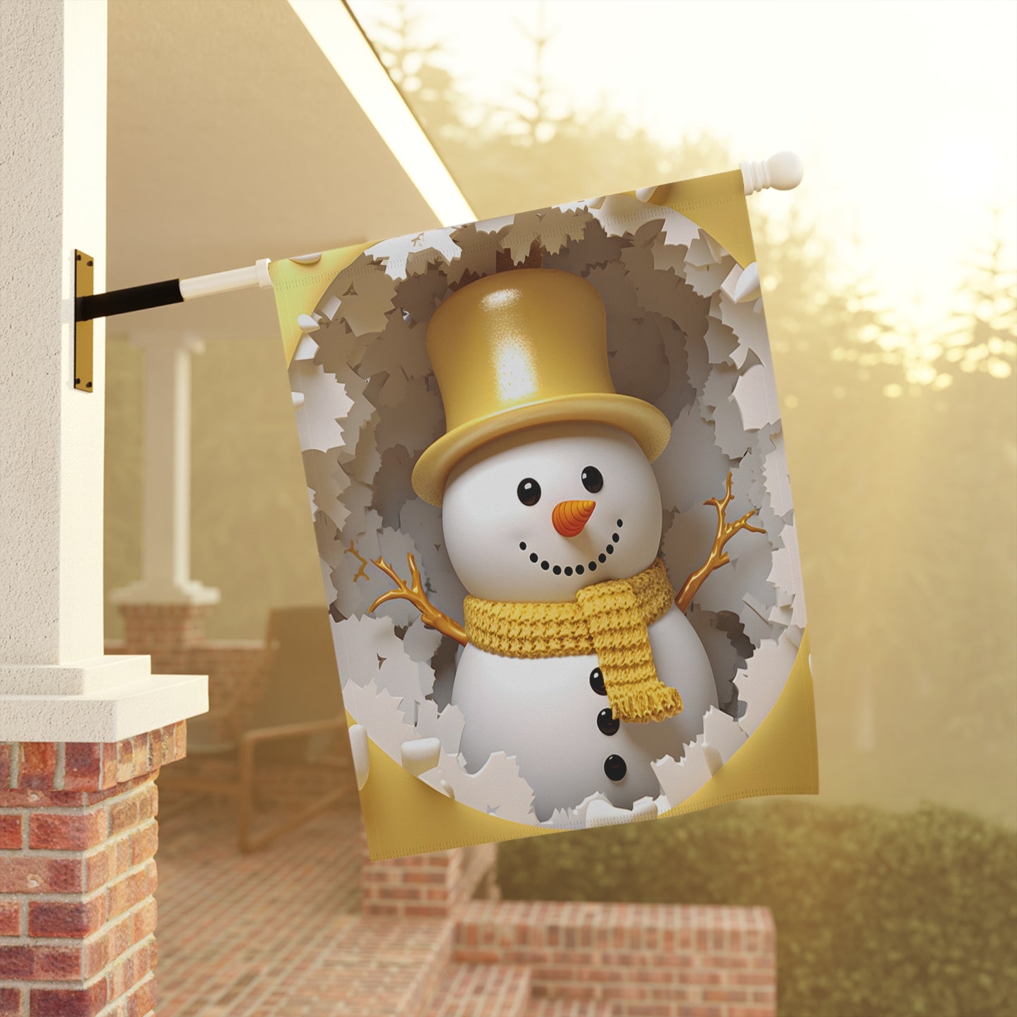 3-D Snowman Garden Flag