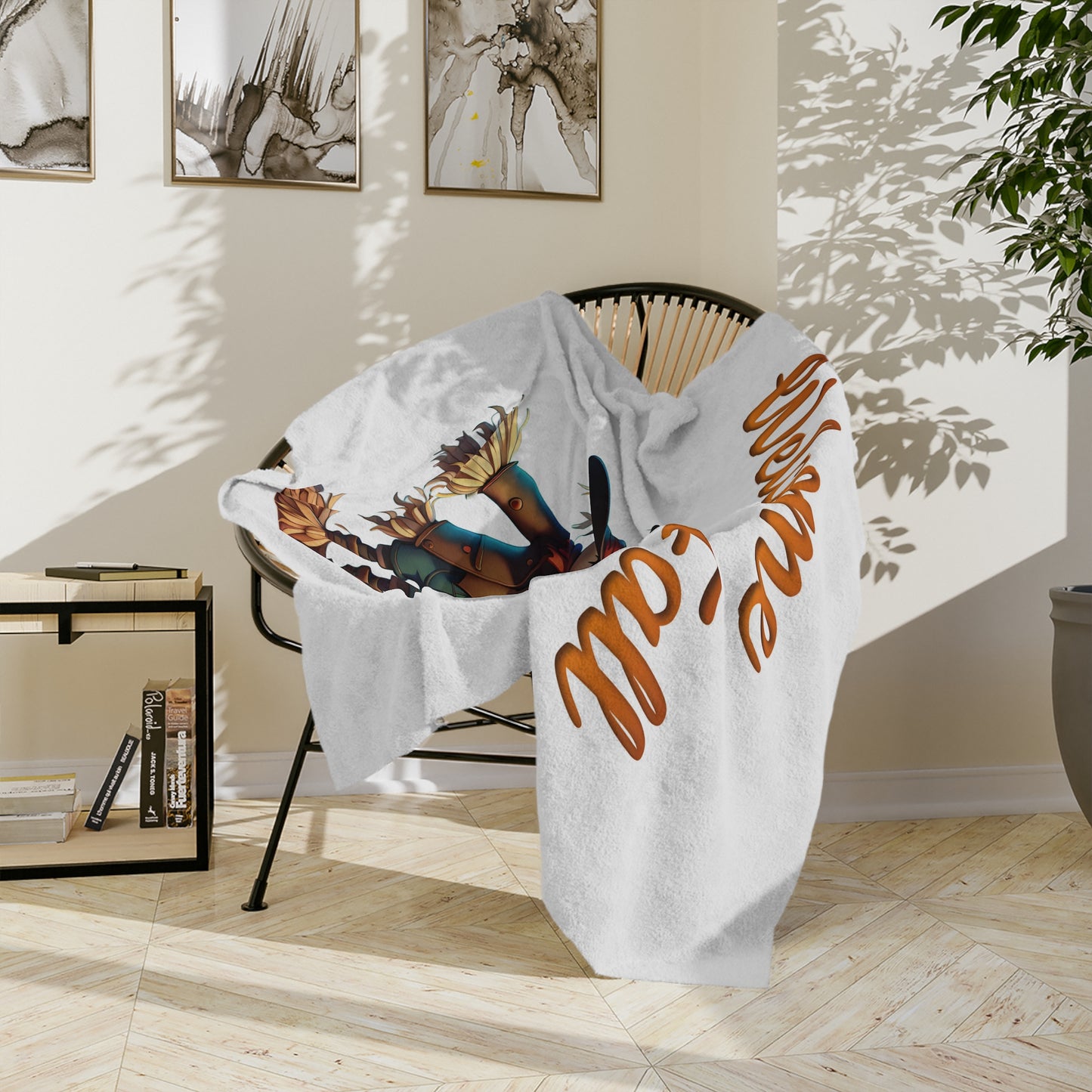Welcome Autumn Scarecrow Velveteen Blanket