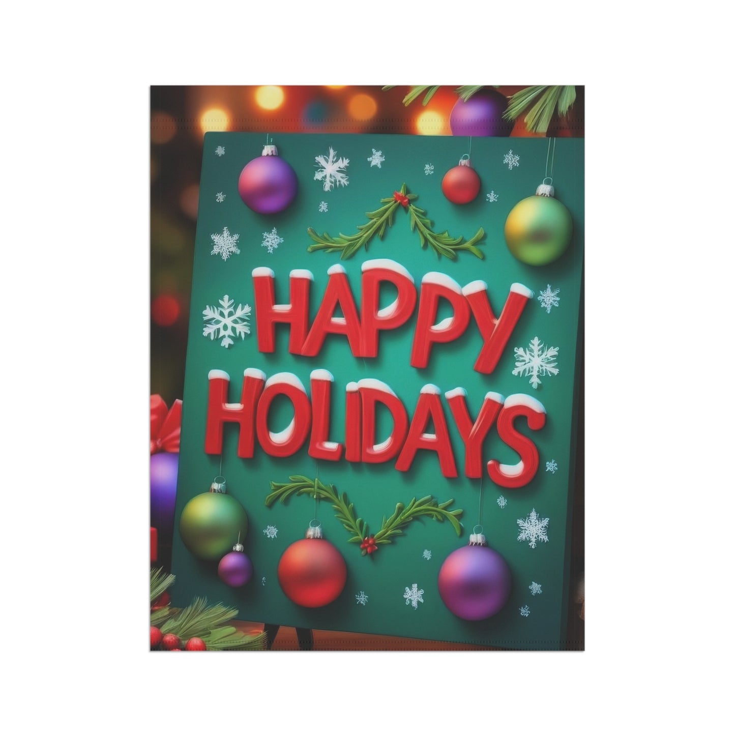 "Happy Holidays" Festive Sign Garden Flag