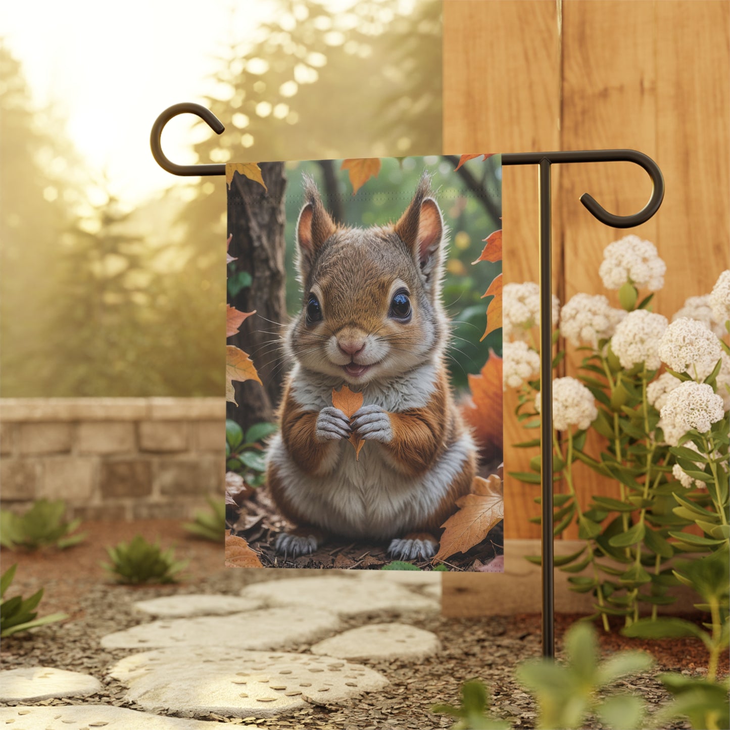 Cute Squirrel Fall Garden Flag/House Banner