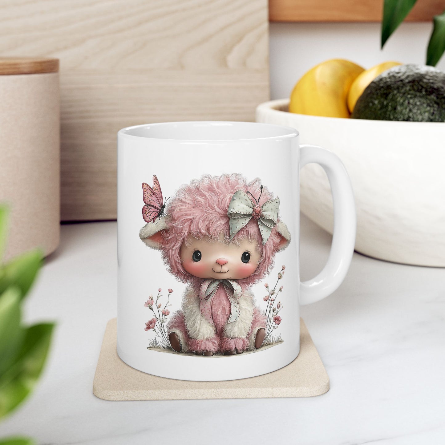 Cute Pink Lamb Mug