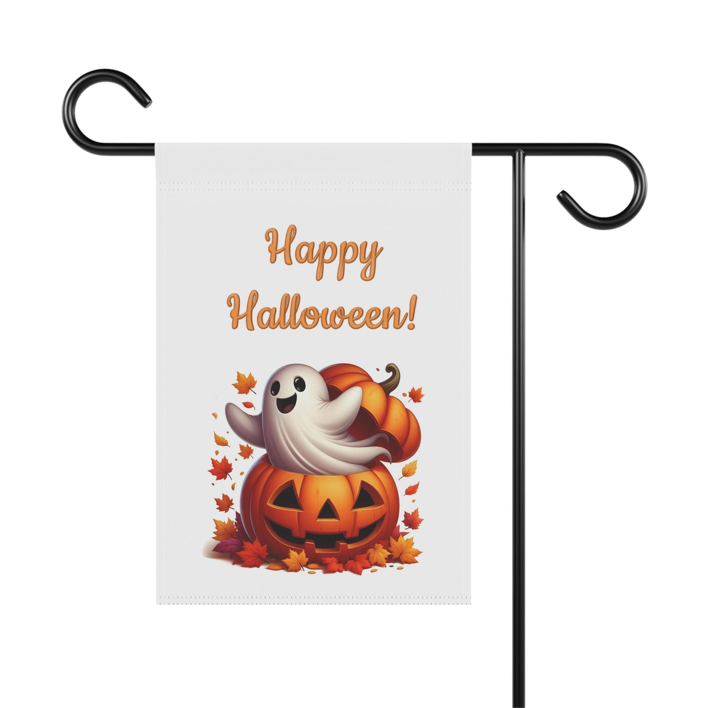 Happy Halloween! Ghost and Pumpkin Garden Flag