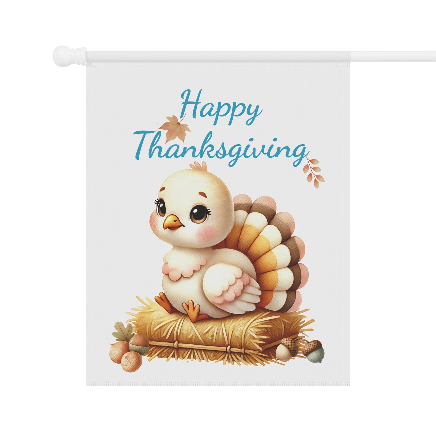 Happy Thanksgiving Cute Turkey Garden Flag