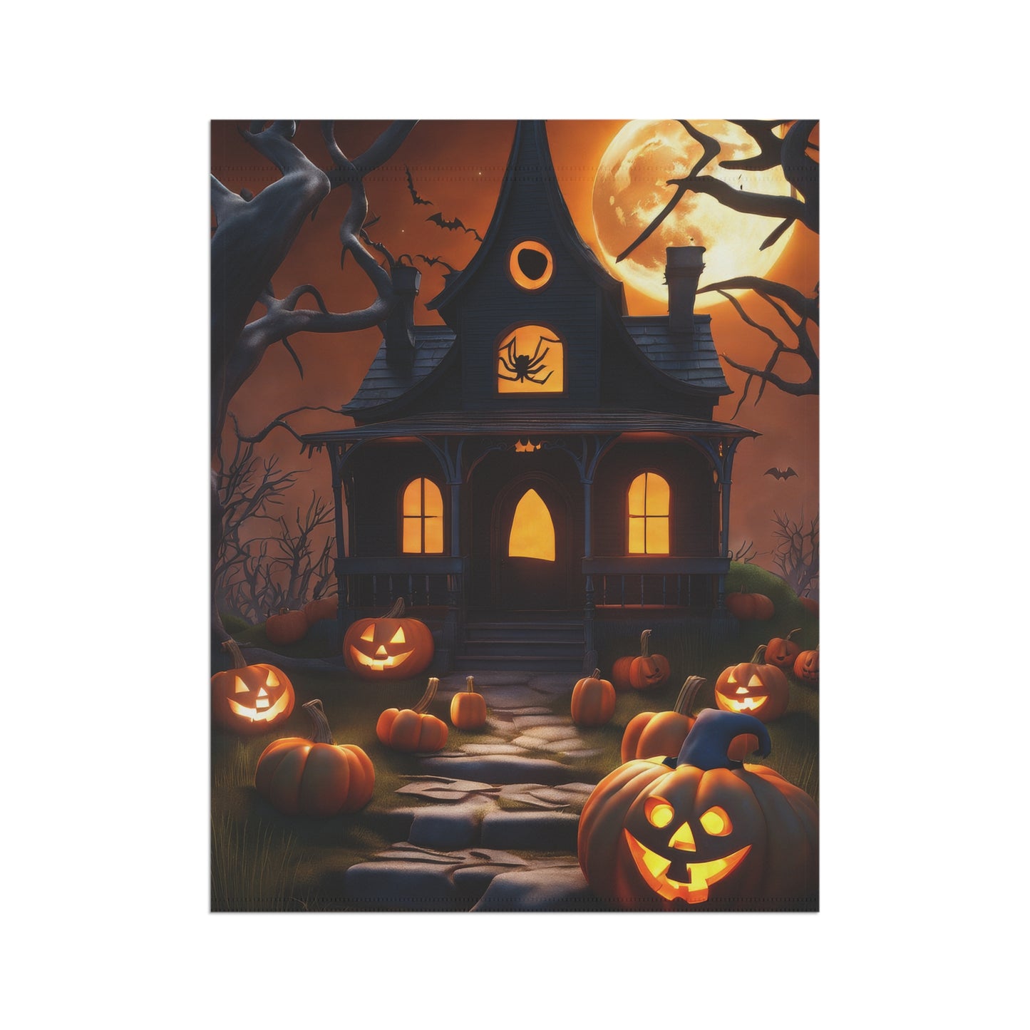 Eerie Halloween Haunted House Garden Flag/House Banner