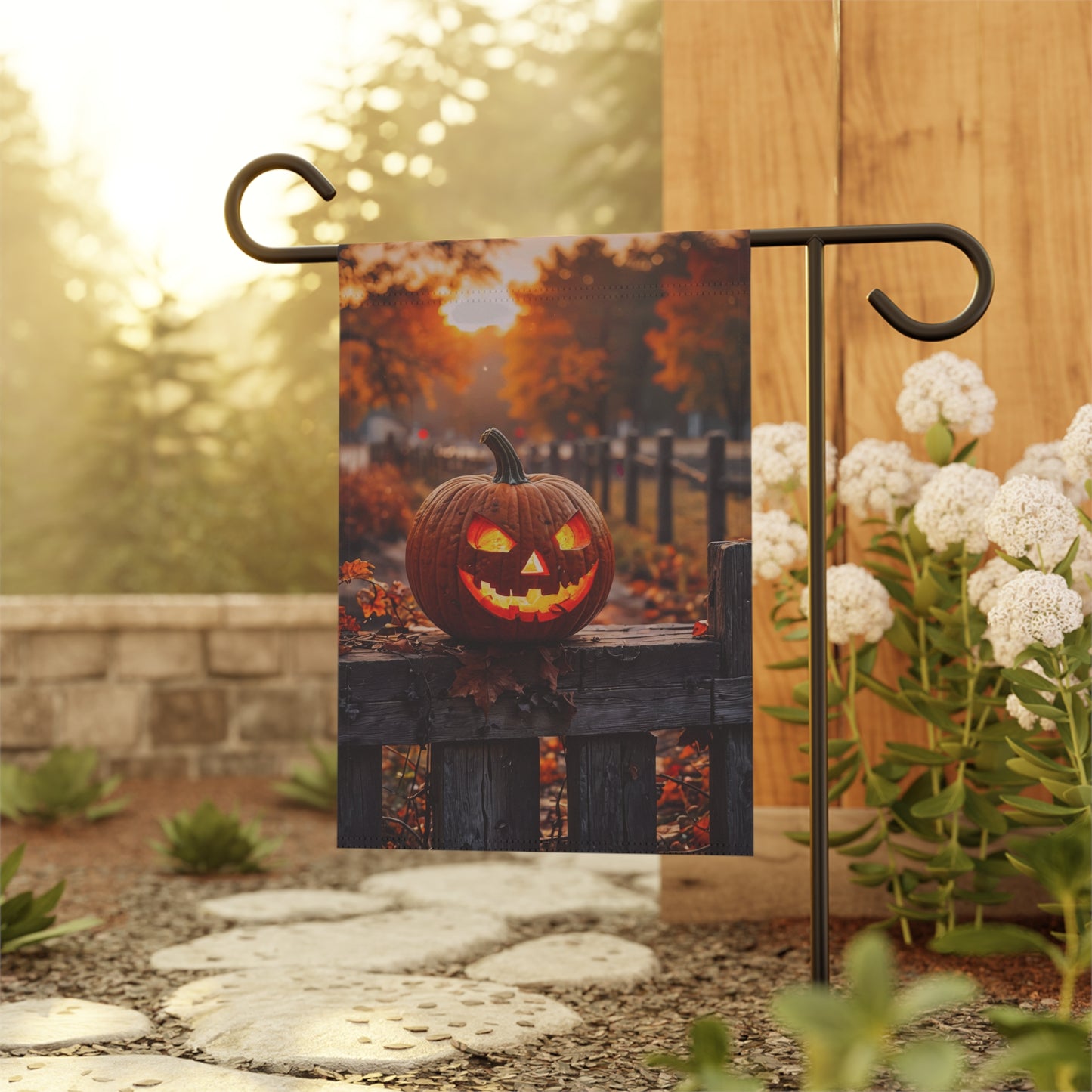 Rustic Jack-O’-Lantern Garden Flag