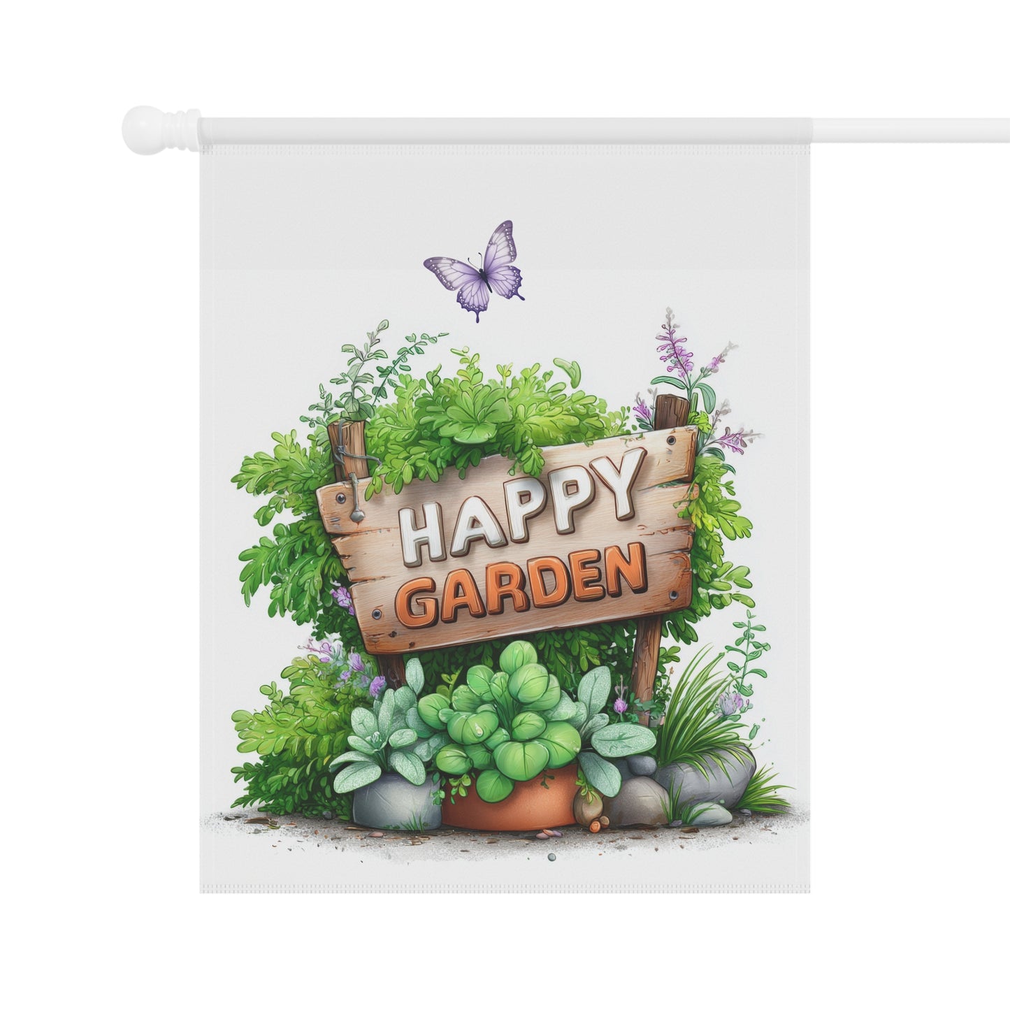 Cute "Happy Garden" Flag