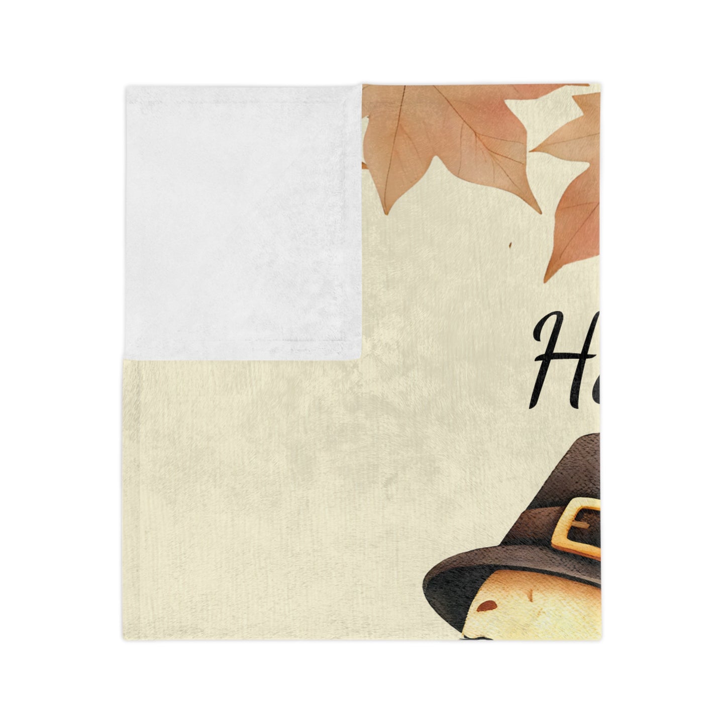 Happy Thanksgiving Pilgrim Turkey Velveteen Blanket