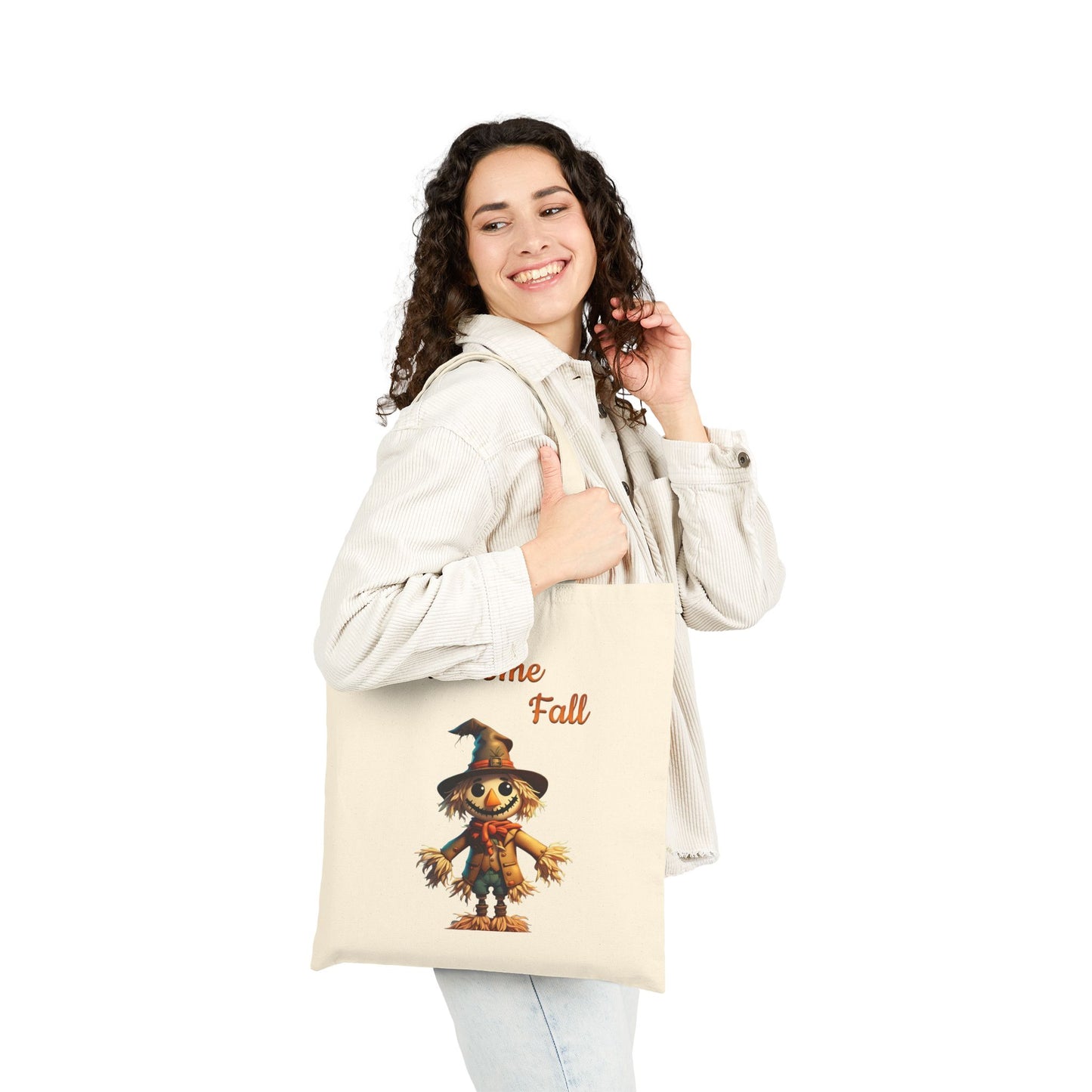 Welcome Fall Scarecrow Canvas Tote Bag