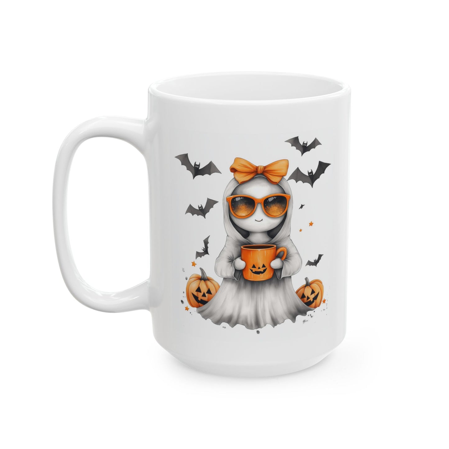 Fun Halloween Ghost & Jack-O'-Lantern Mug