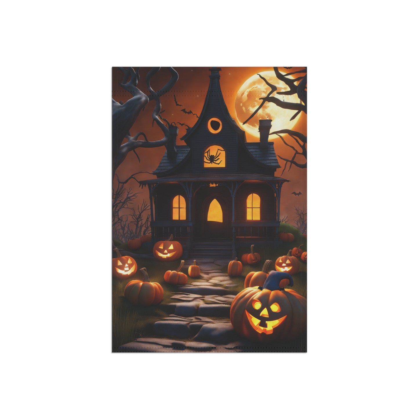 Eerie Halloween Haunted House Garden Flag/House Banner
