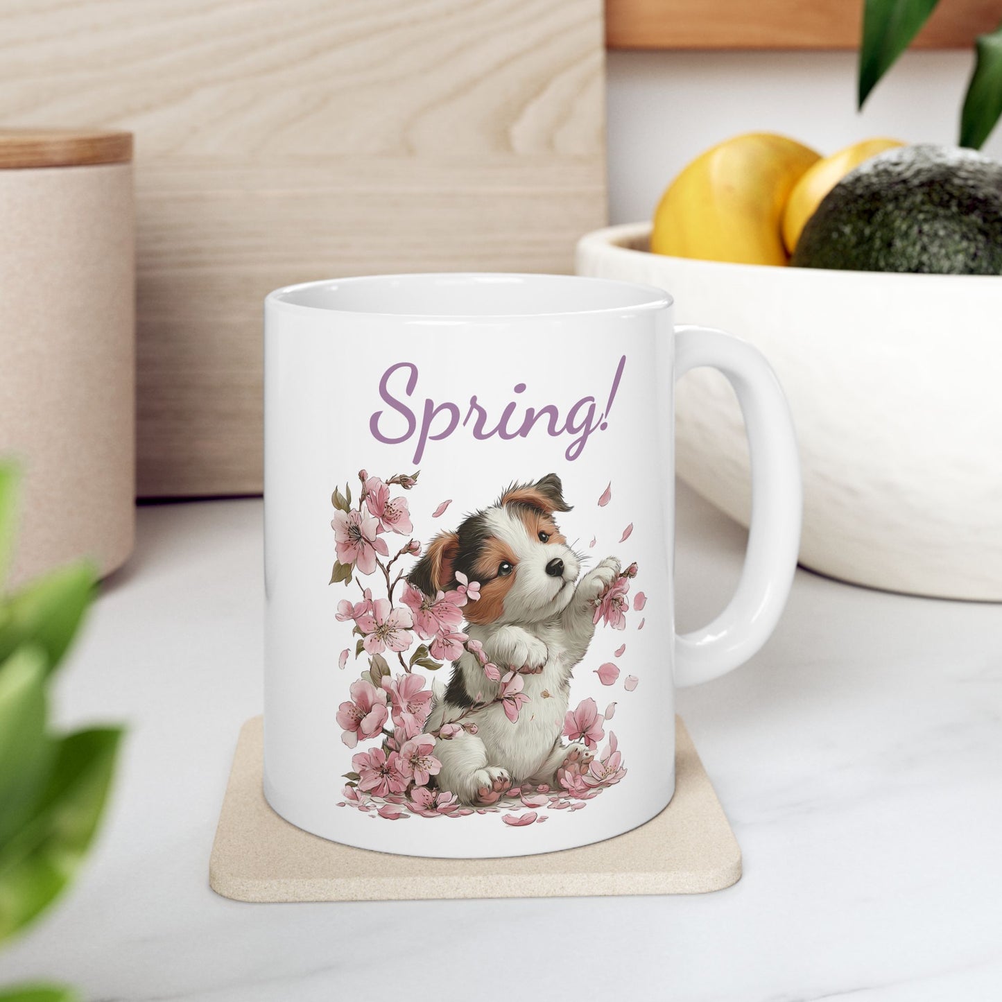 Cute Spring Puppy Coffee Mug