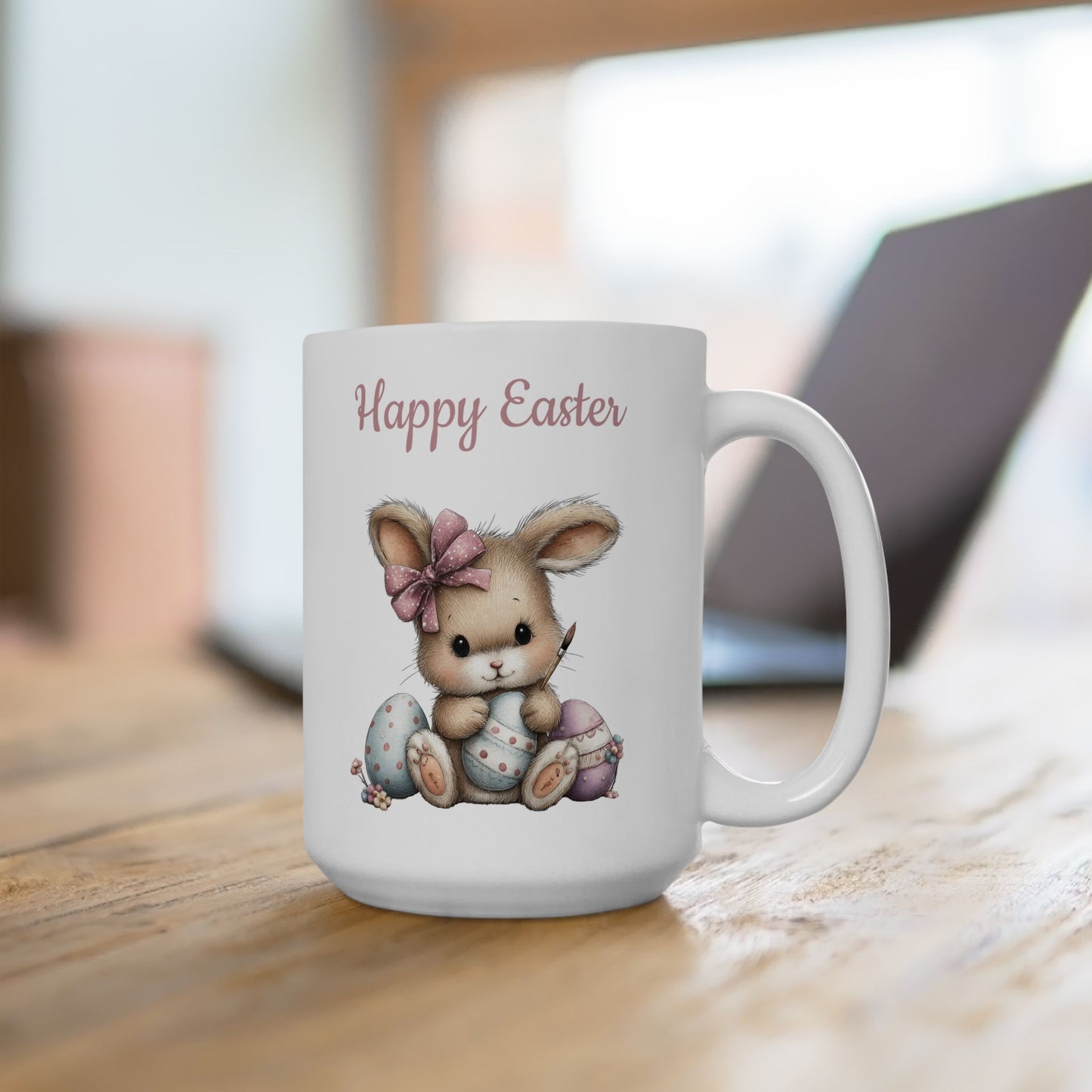 Whimsical Happy Easter Bunny Mug