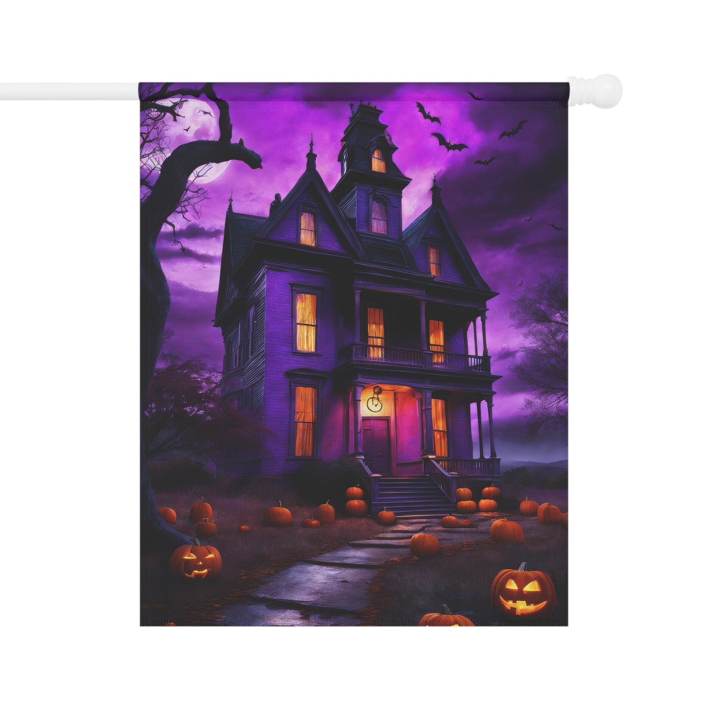Halloween Creepy Mansion Garden Flag