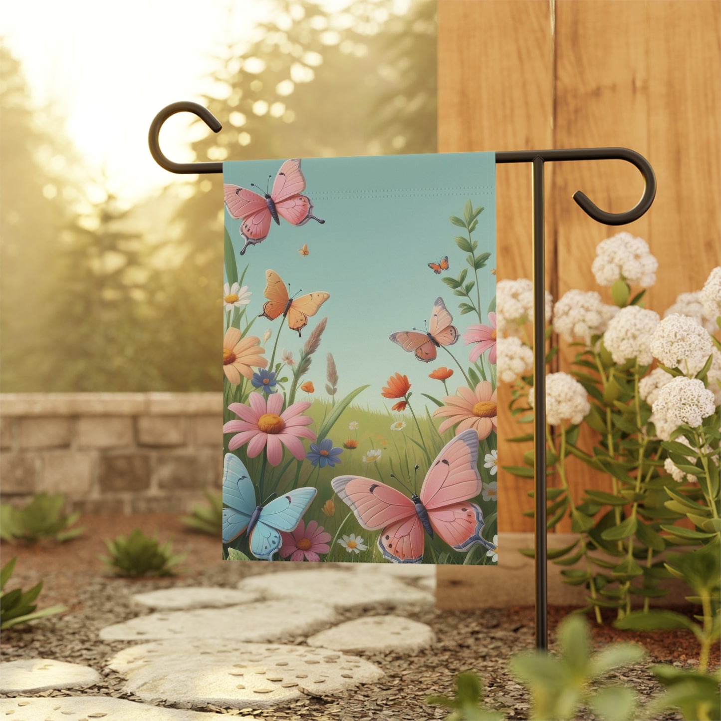 Spring Meadow Butterflies & Flowers Garden Flag