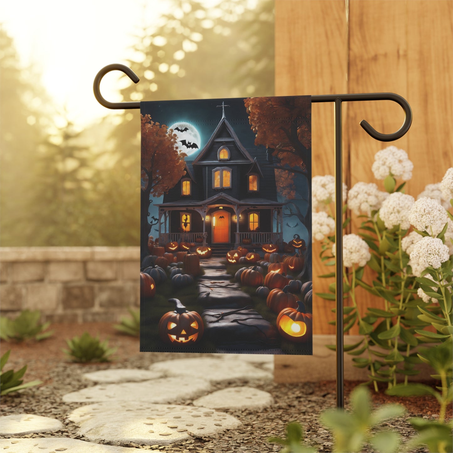 Haunted House Halloween Garden Flag/ House Banner