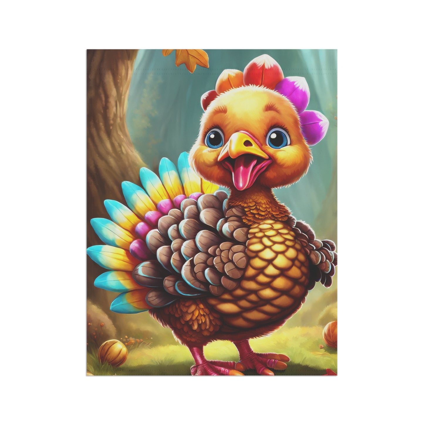 Adorable Thanksgiving Turkey Garden Flag