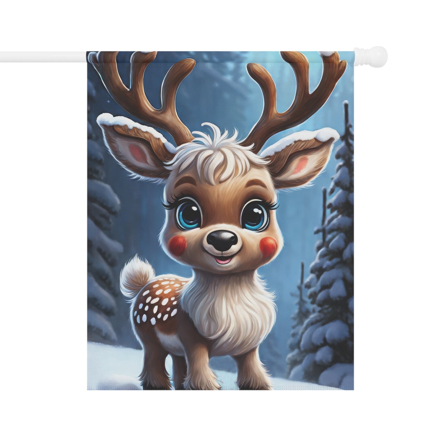 Adorable Spotted Baby Reindeer Garden Flag