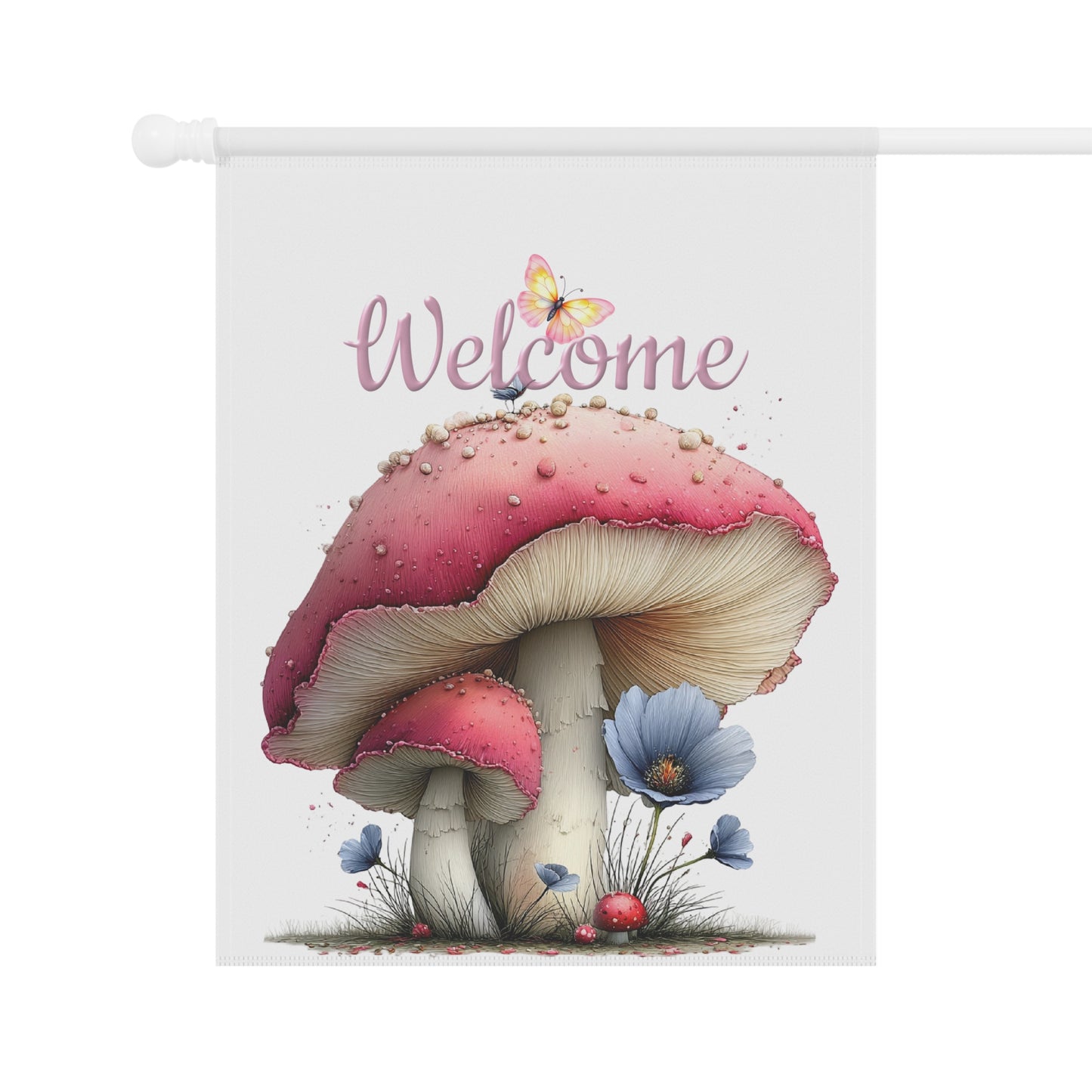 Colorful Mushroom Welcome Garden Flag