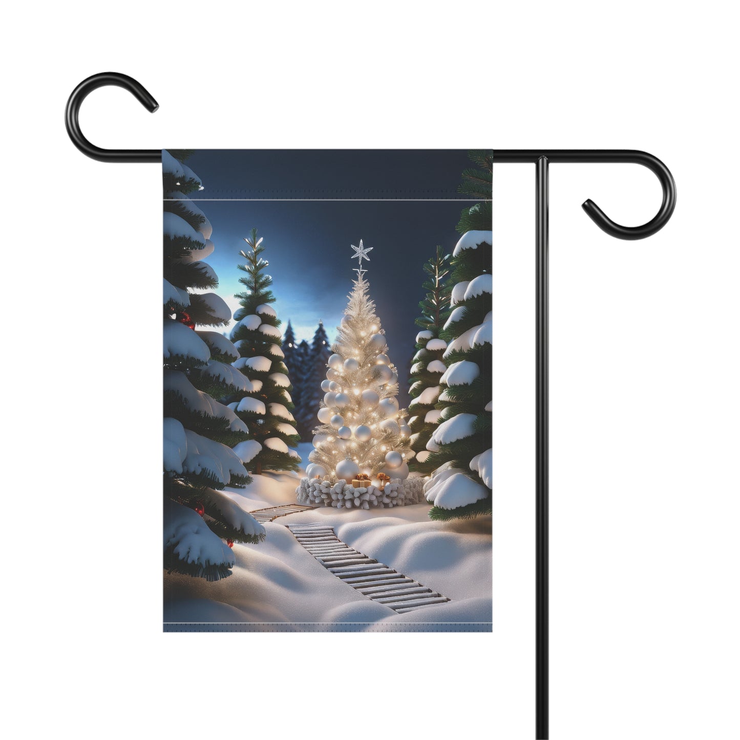 Magical Illuminated Forest Garden Flag