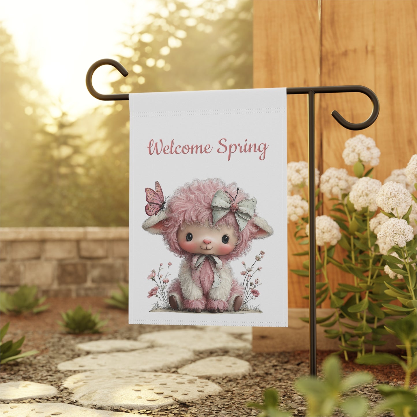 Flutter & Bloom Lamb Welcome Flag