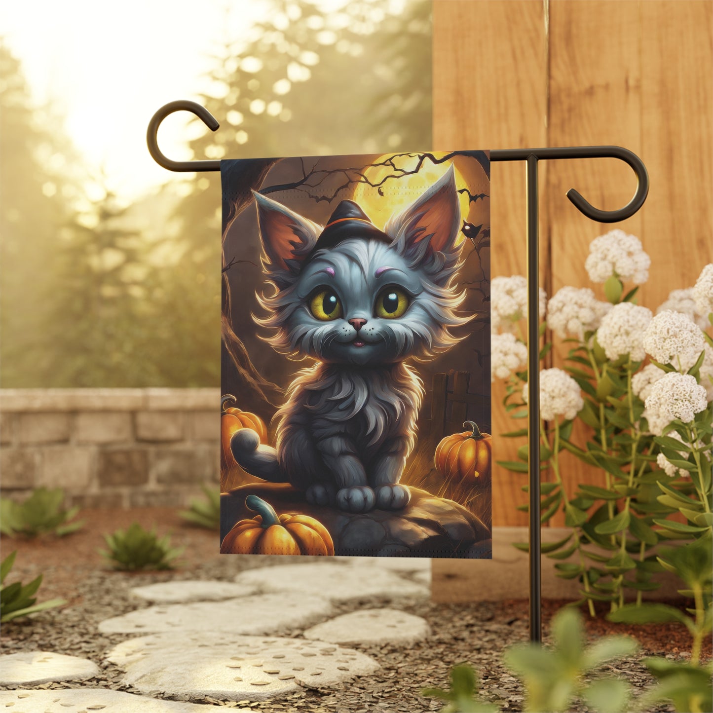 Cute Halloween Cat Garden Flag