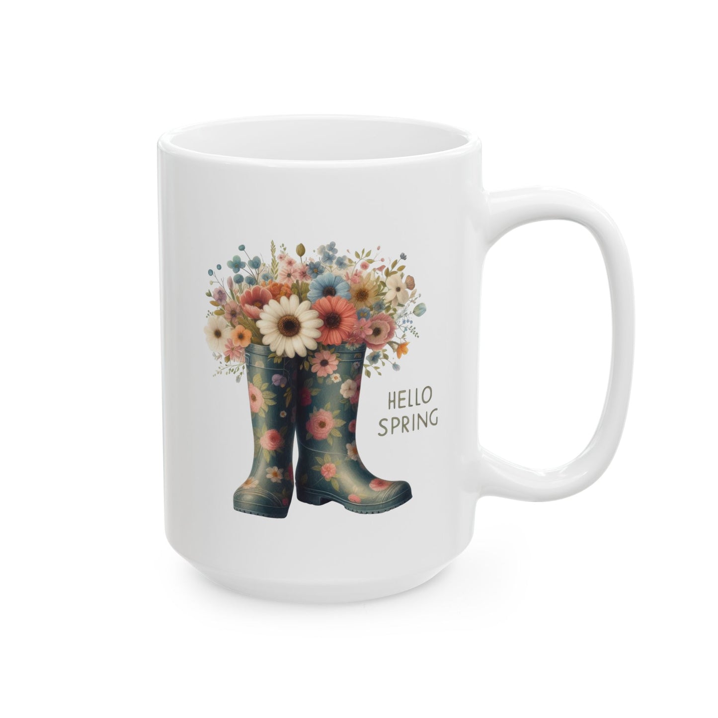 Hello Spring Floral Coffee Mug