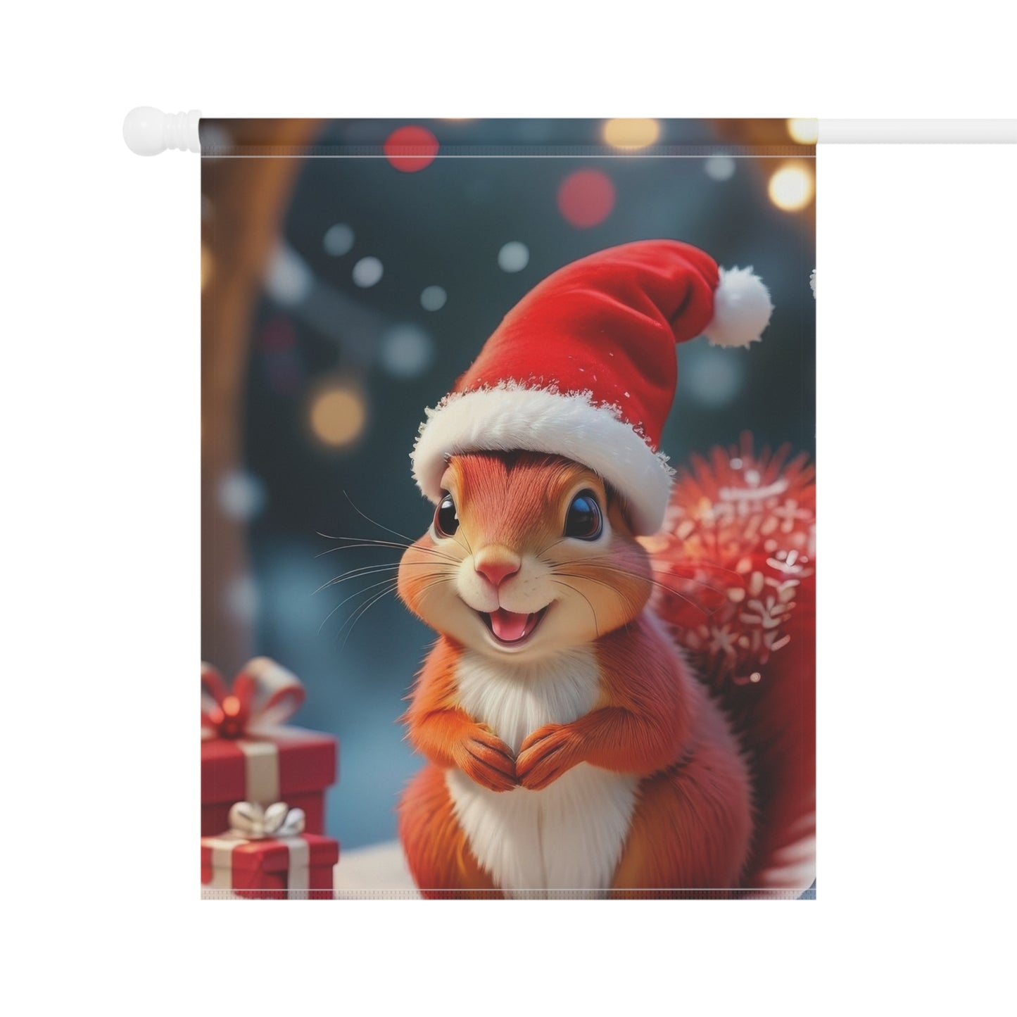 Cute Squirrel Christmas Garden Flag