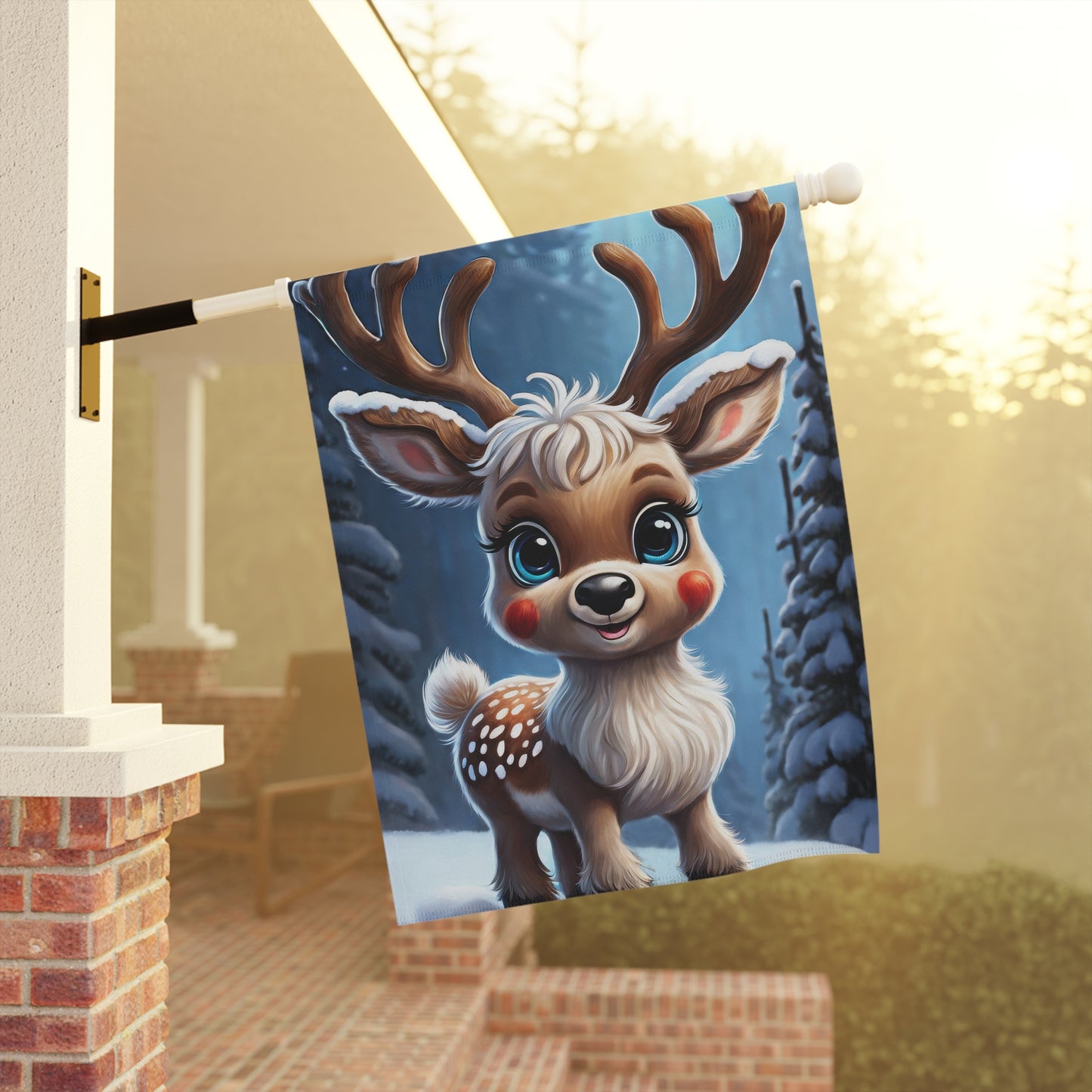 Adorable Spotted Baby Reindeer Garden Flag
