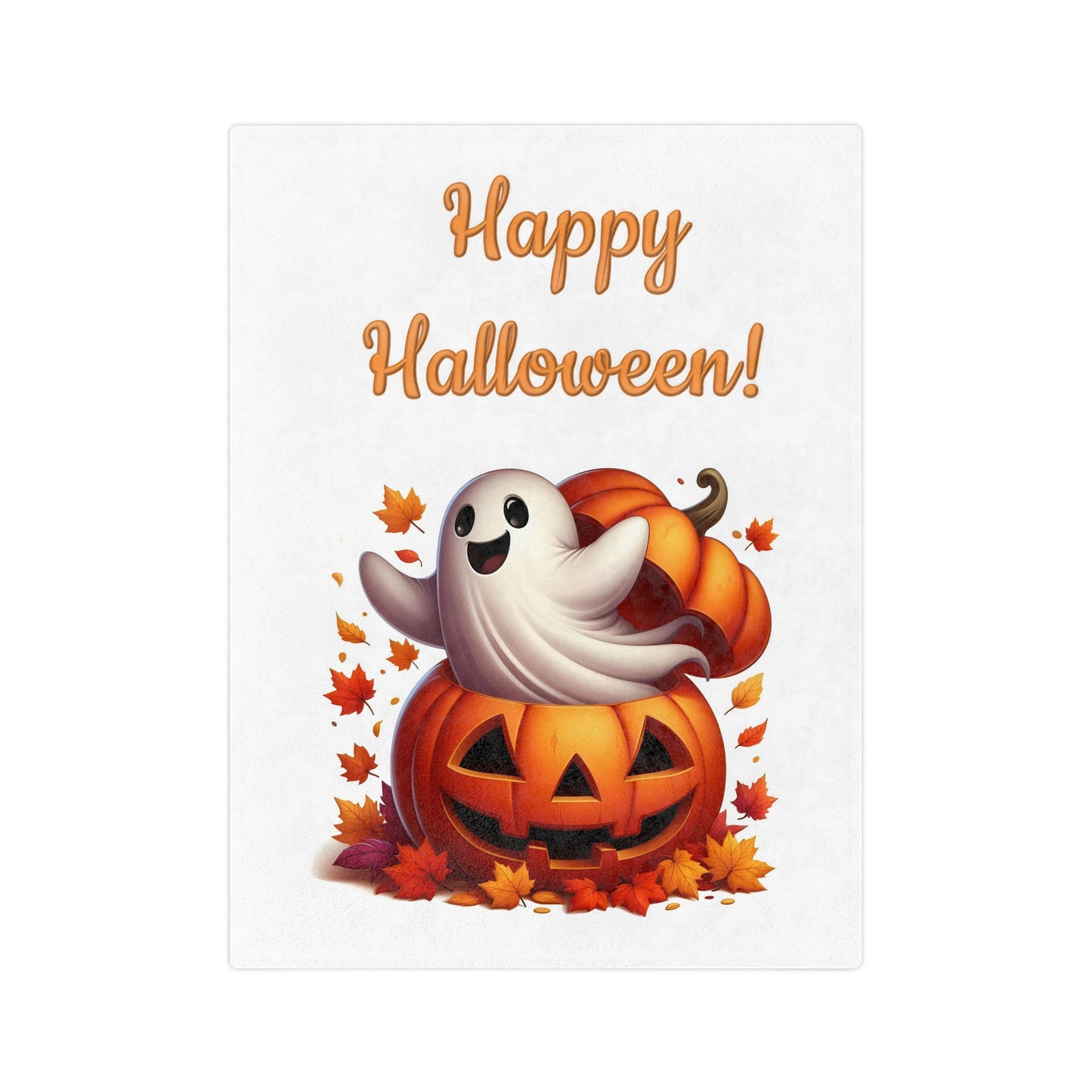 Happy Halloween Ghost Velveteen Blanket