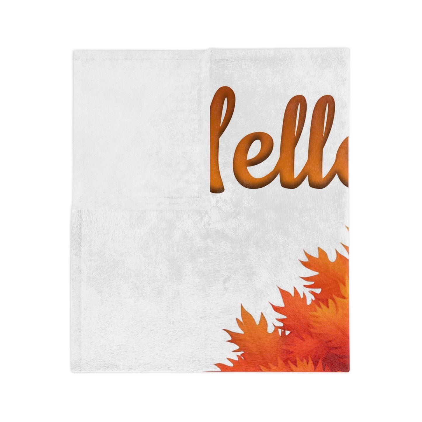 Hello Fall Red Autumn Tree Velveteen Blanket