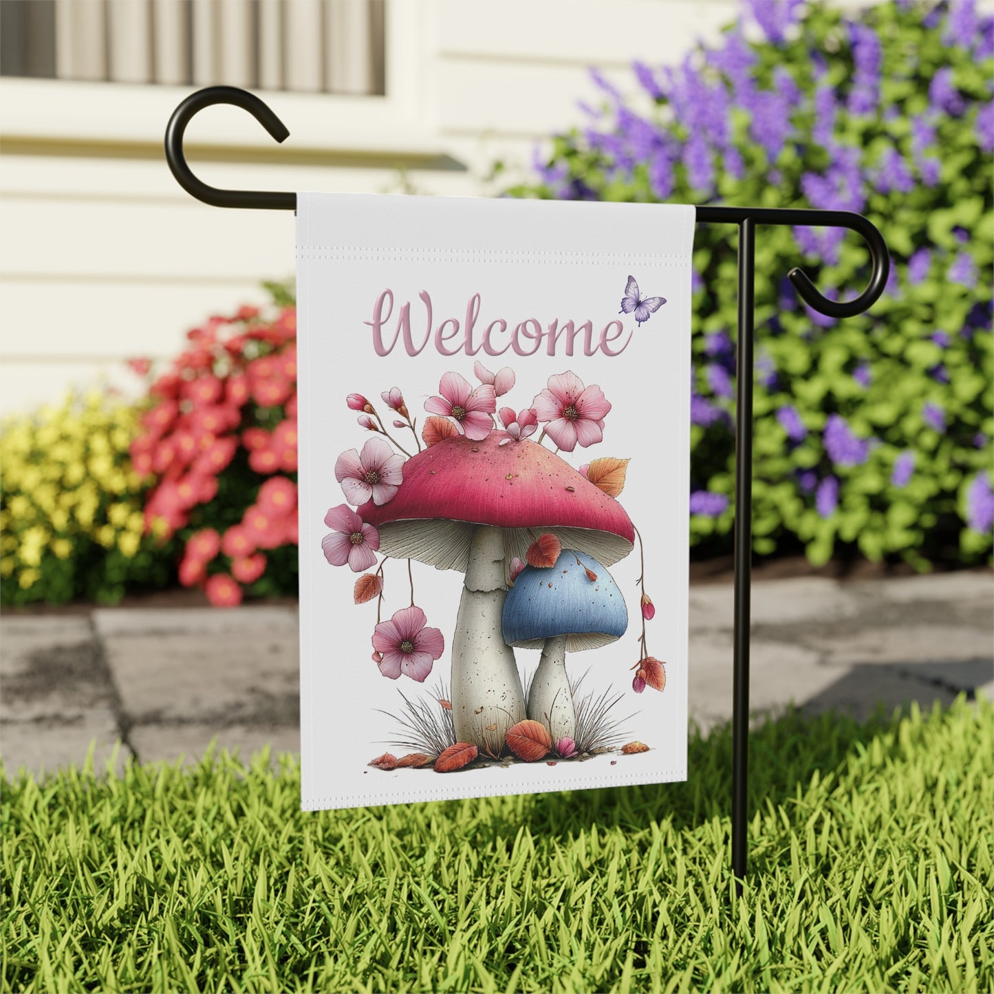 Cute Mushroom Garden Flag