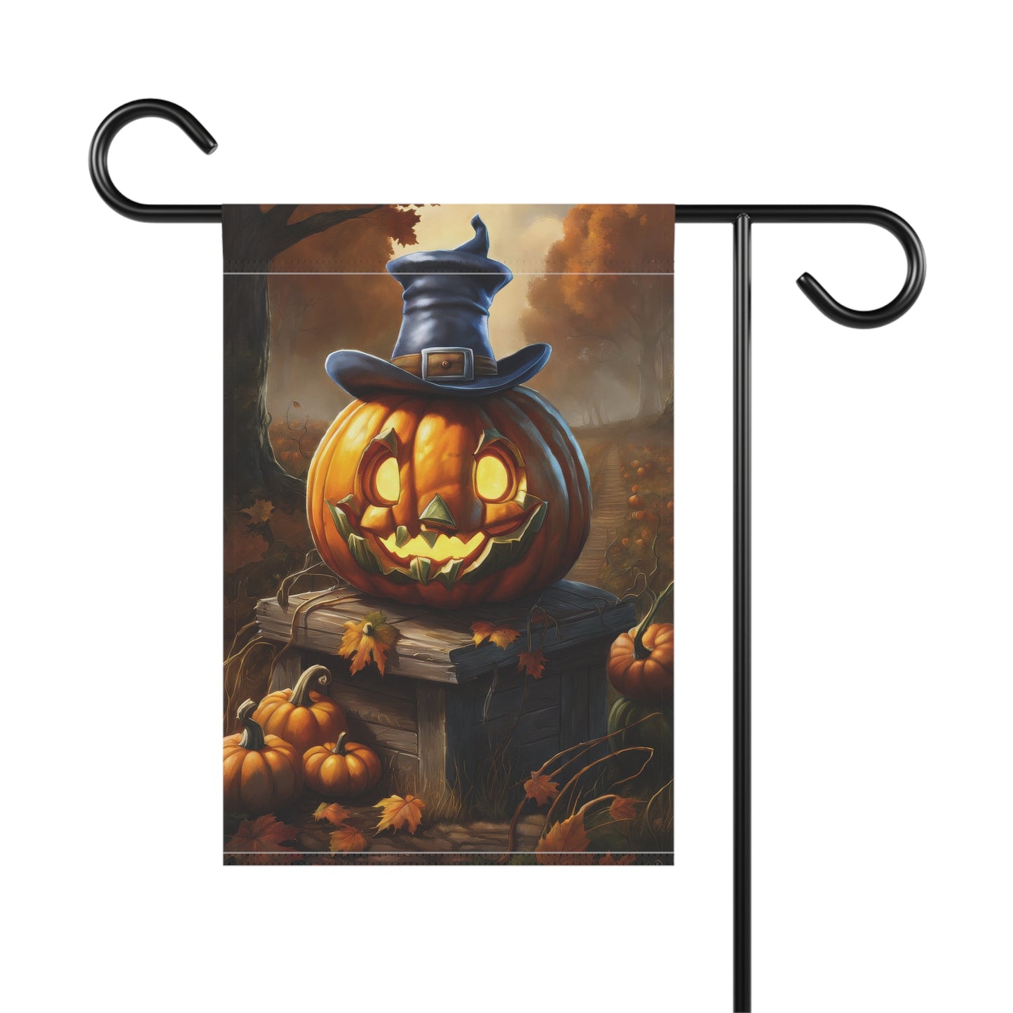 Creepy Jack-O'-Lantern Halloween Garden Flag